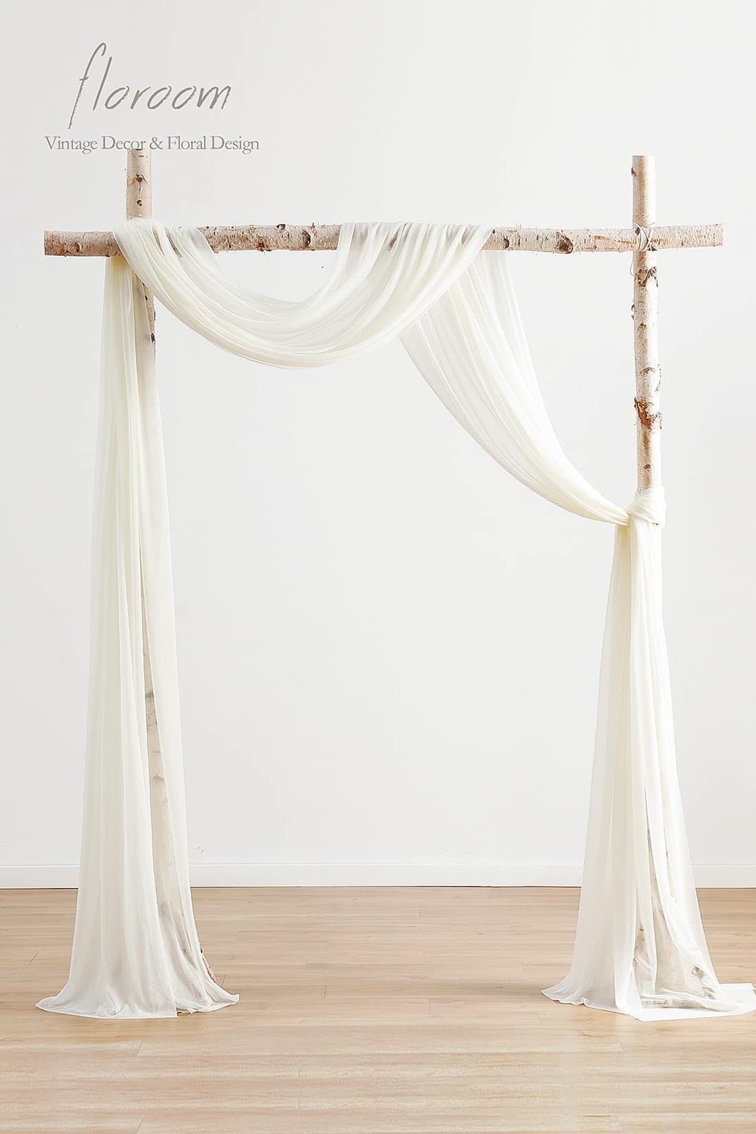 Wedding Arch Draping Fabric 2 Panels 20Ft Ivory Chiffon Fabric Drapes Arbor D…