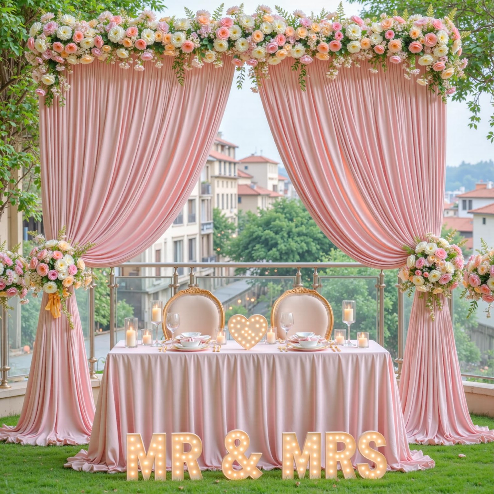 Rose Backdrop Curtains Wrinkle Free Polyester Photography Drapes 8×10 Ft