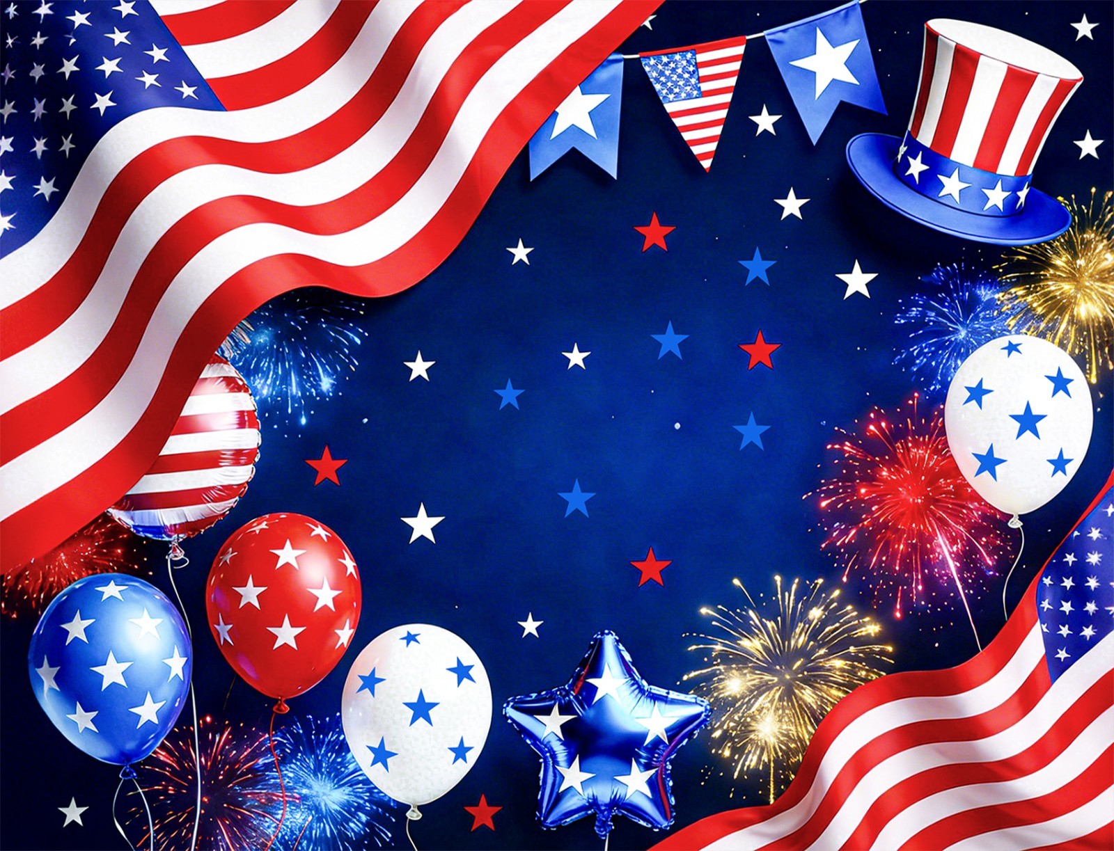 10x8ft 4th of July Patriotic Backdrop National Memorial Day Photo Background