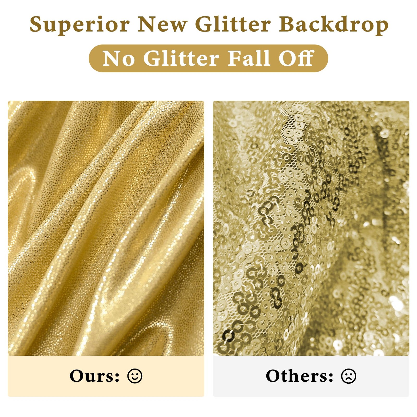 Thick 20 ft x 10 ft Gold Sequin Backdrop Curtain for Parties, Free Glitter Ph…