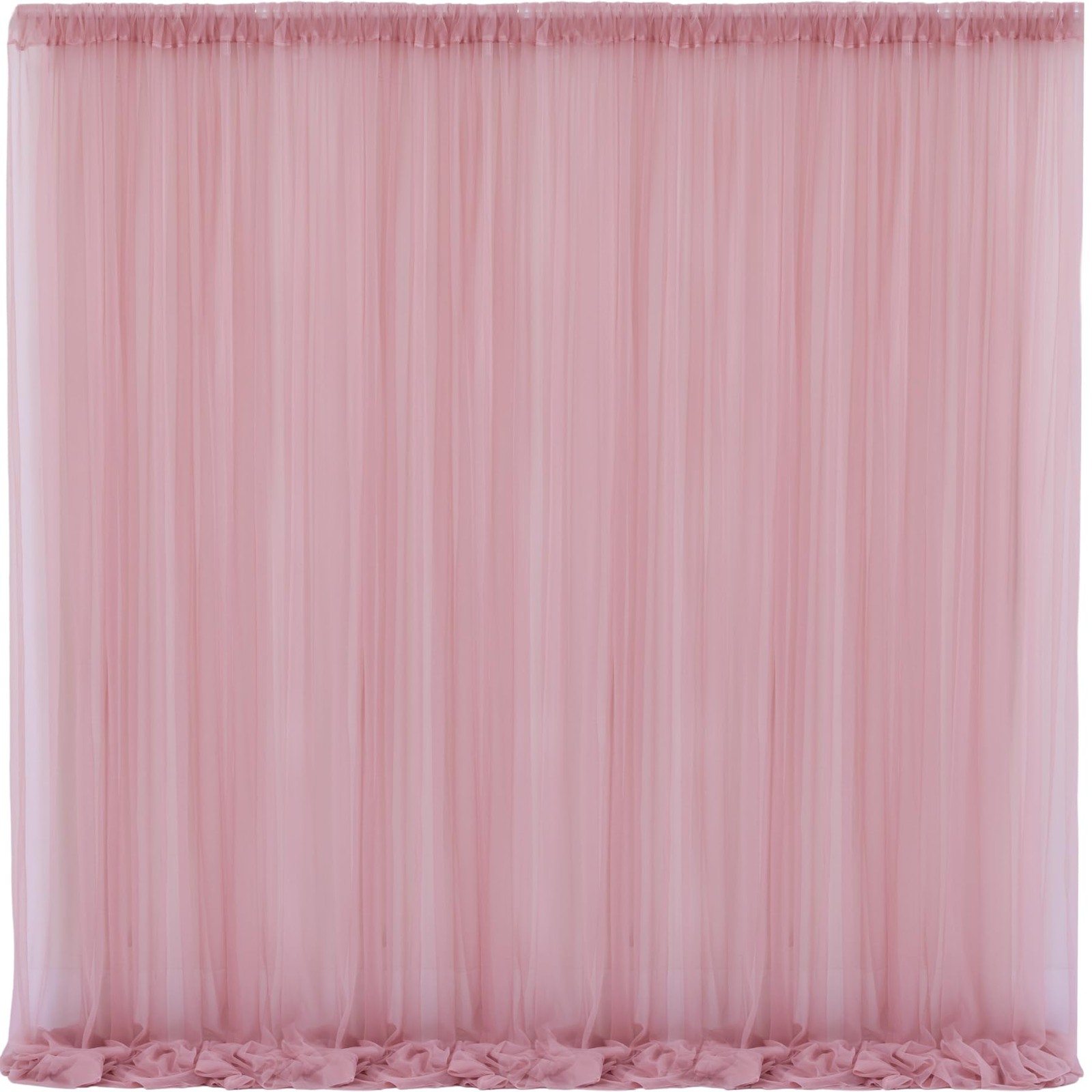 10×10 Dusty Rose Tulle Backdrop Curtains Sheer Photo Background Drapes