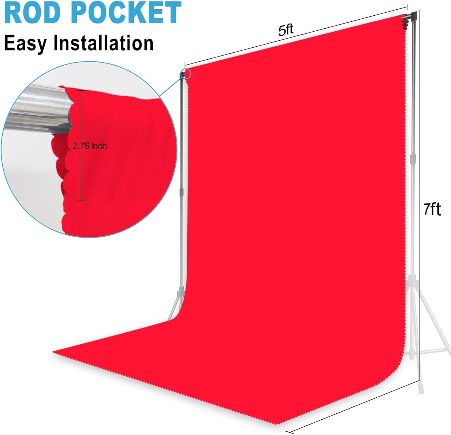 Professional 5×7 FT Red Polyester Backdrop – For Portraits & Product Photography
