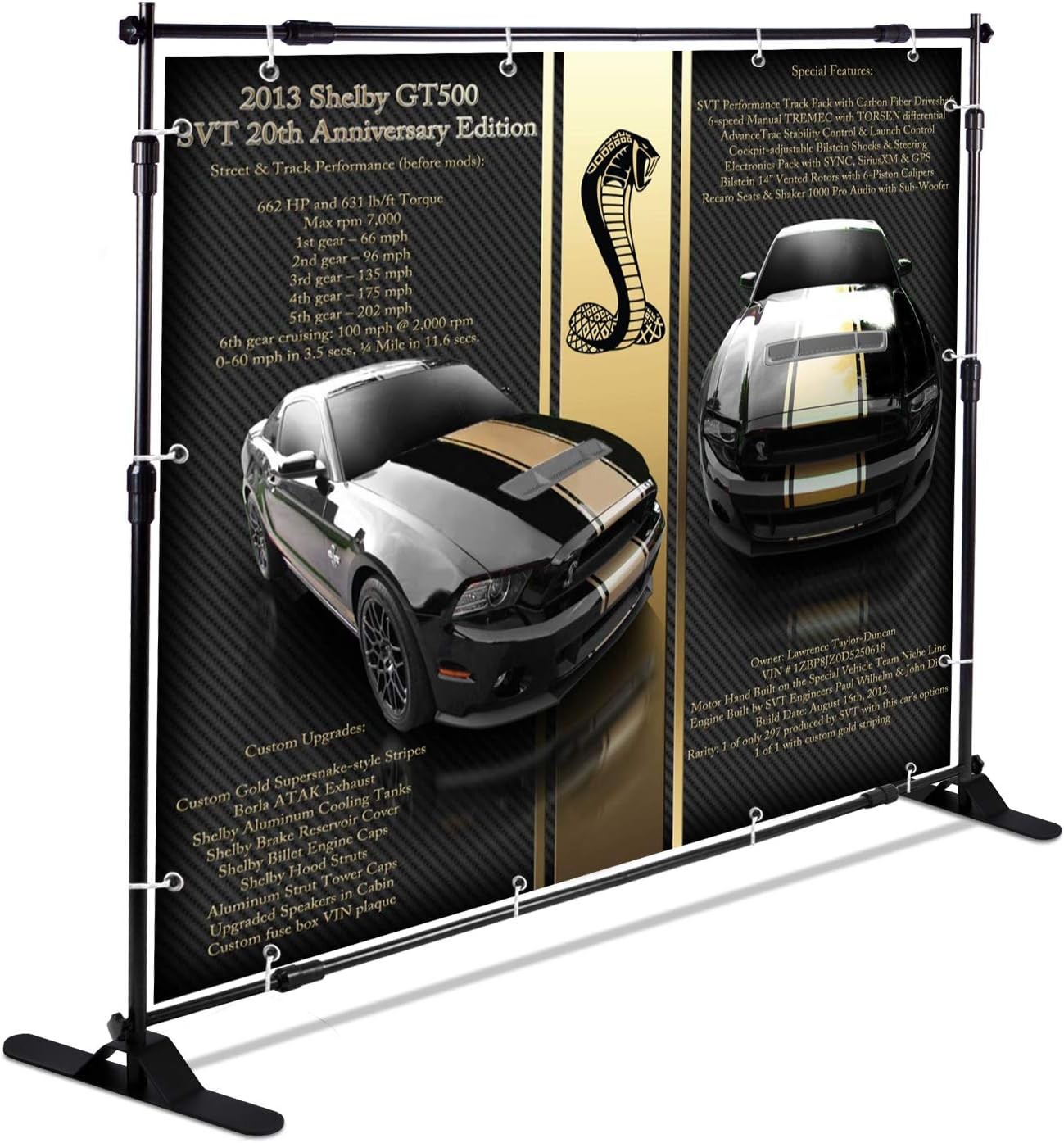 10 x 8 ft Heavy Duty Backdrop Banner Stand Kit Adjustable Photography Background