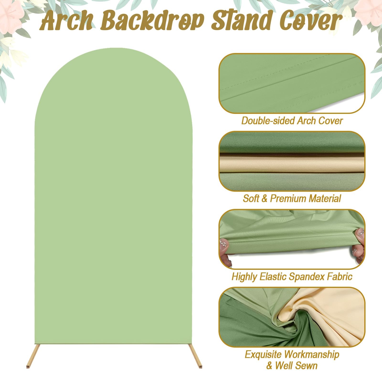 OurWarm Arch Cover Set of 3, 4FT 5FT 6FT Round Arch Backdrop Covers, Spandex …