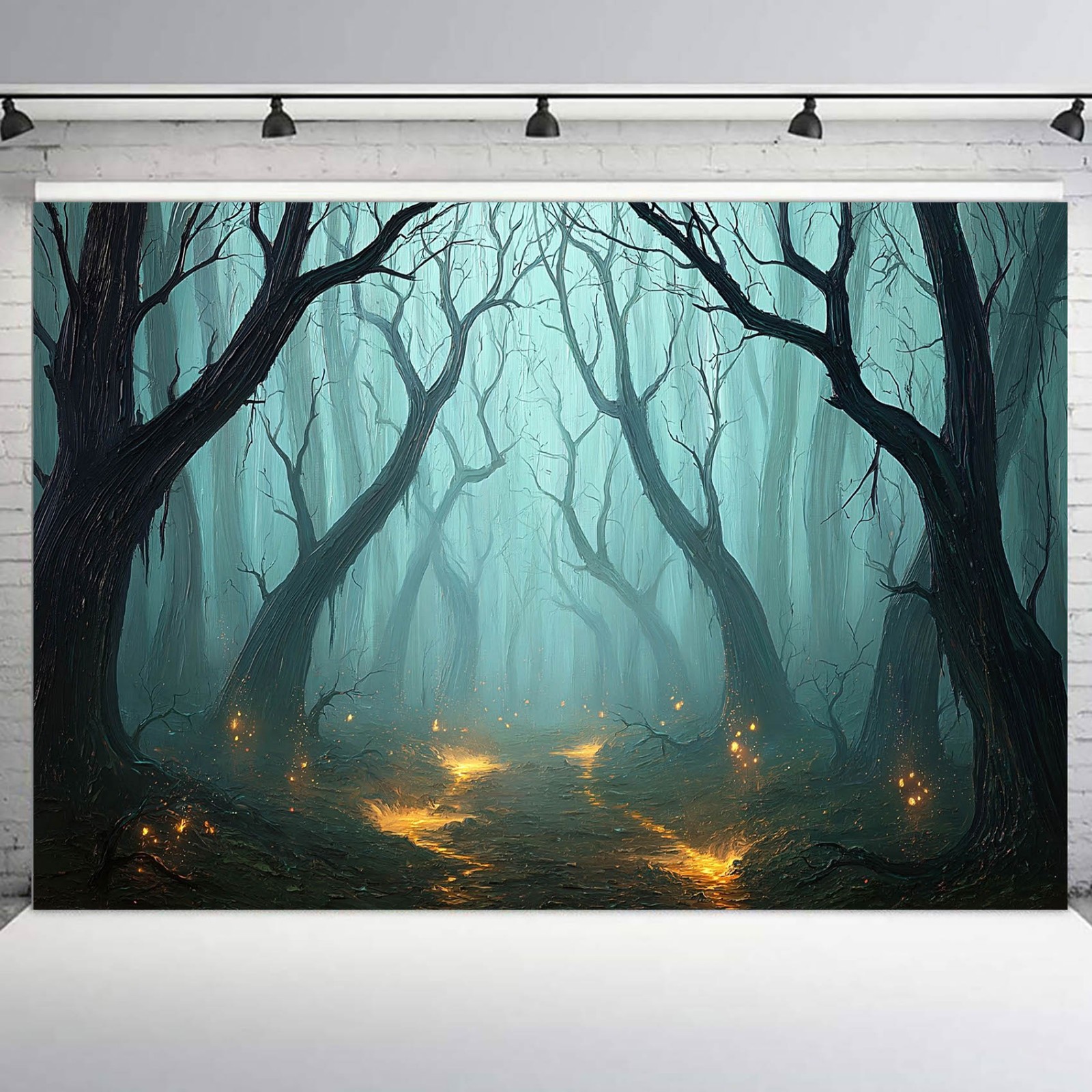 10x8ft Enchanted Forest Backdrop Spooky Dead Tree Background for Photography
