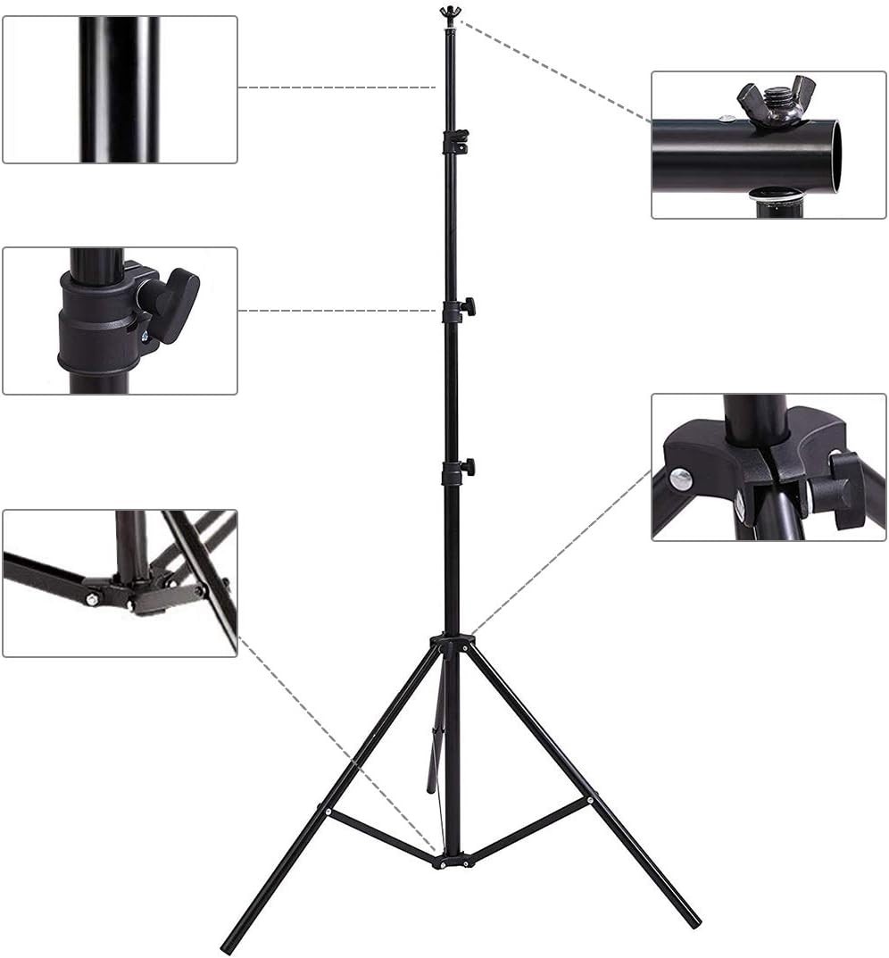 Photo Background Support System 8.5 x 10ft Backdrop Stand Kit, Black Background