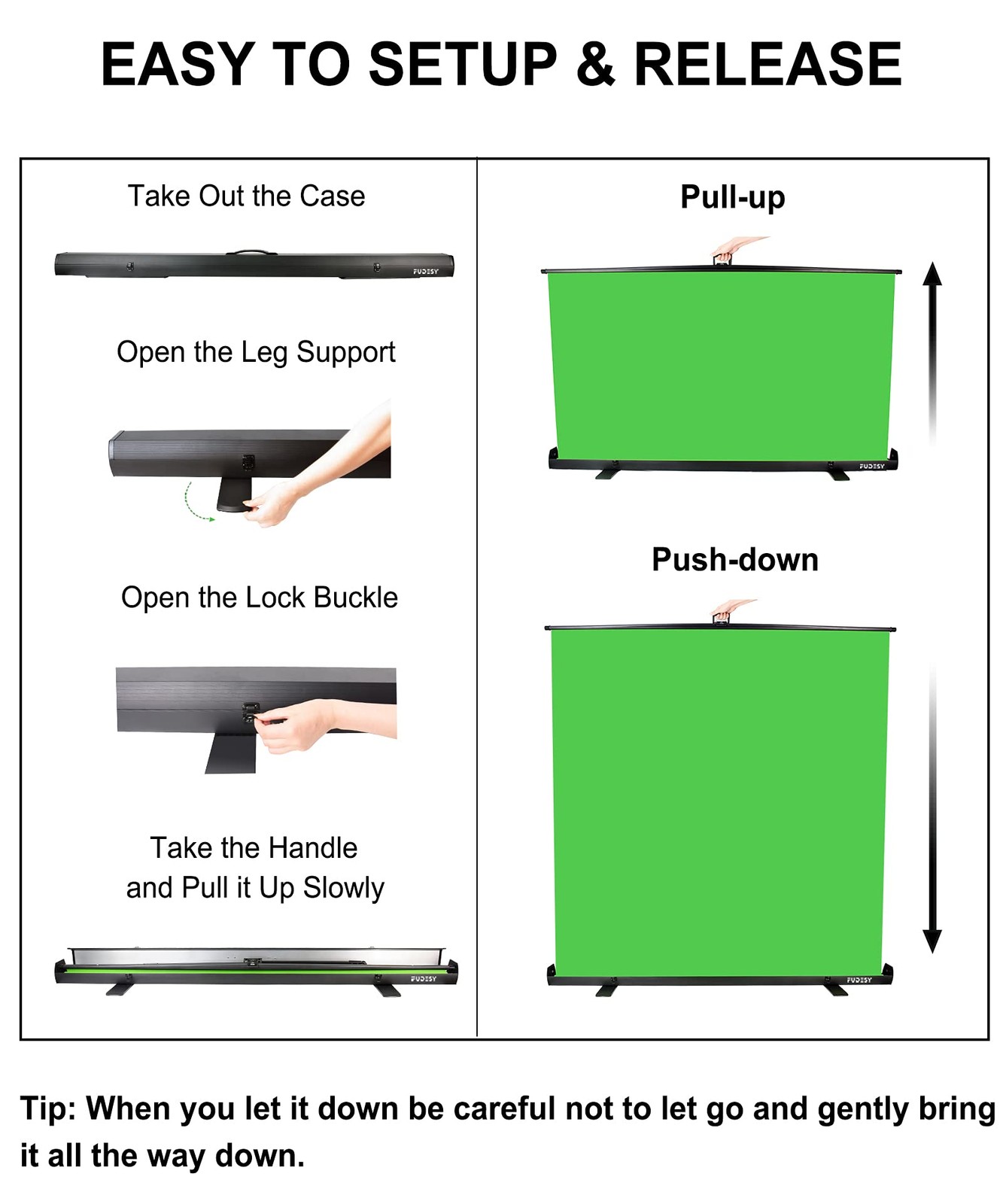 Extra Large Green Screen, 74W X 77H inches Collapsible Chromakey Panel,Portab…