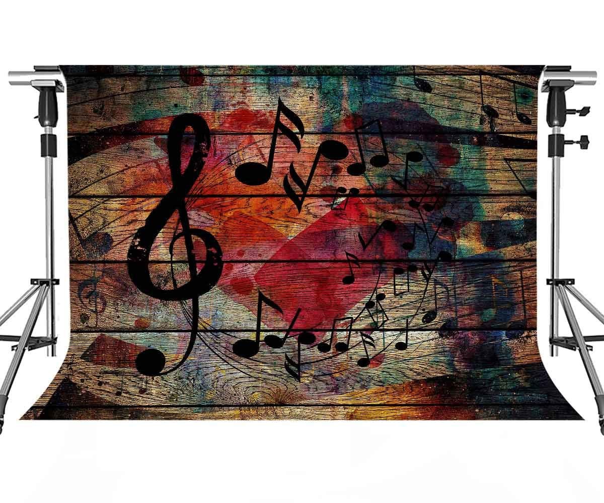 Music Notation Backdrop for Party Decorations 7x5ft,