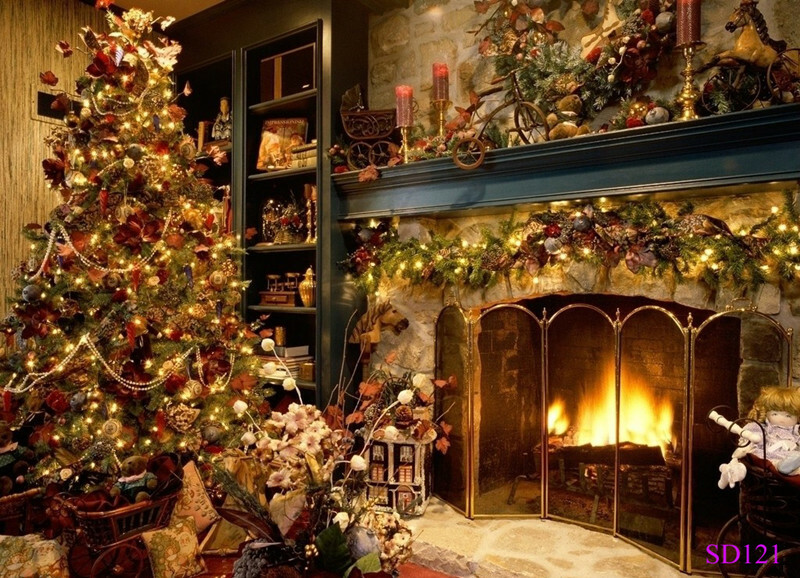 7X5FT Rustic Wood Wall Snow Kitchen Xmas Photo Background Vinyl Backdrop