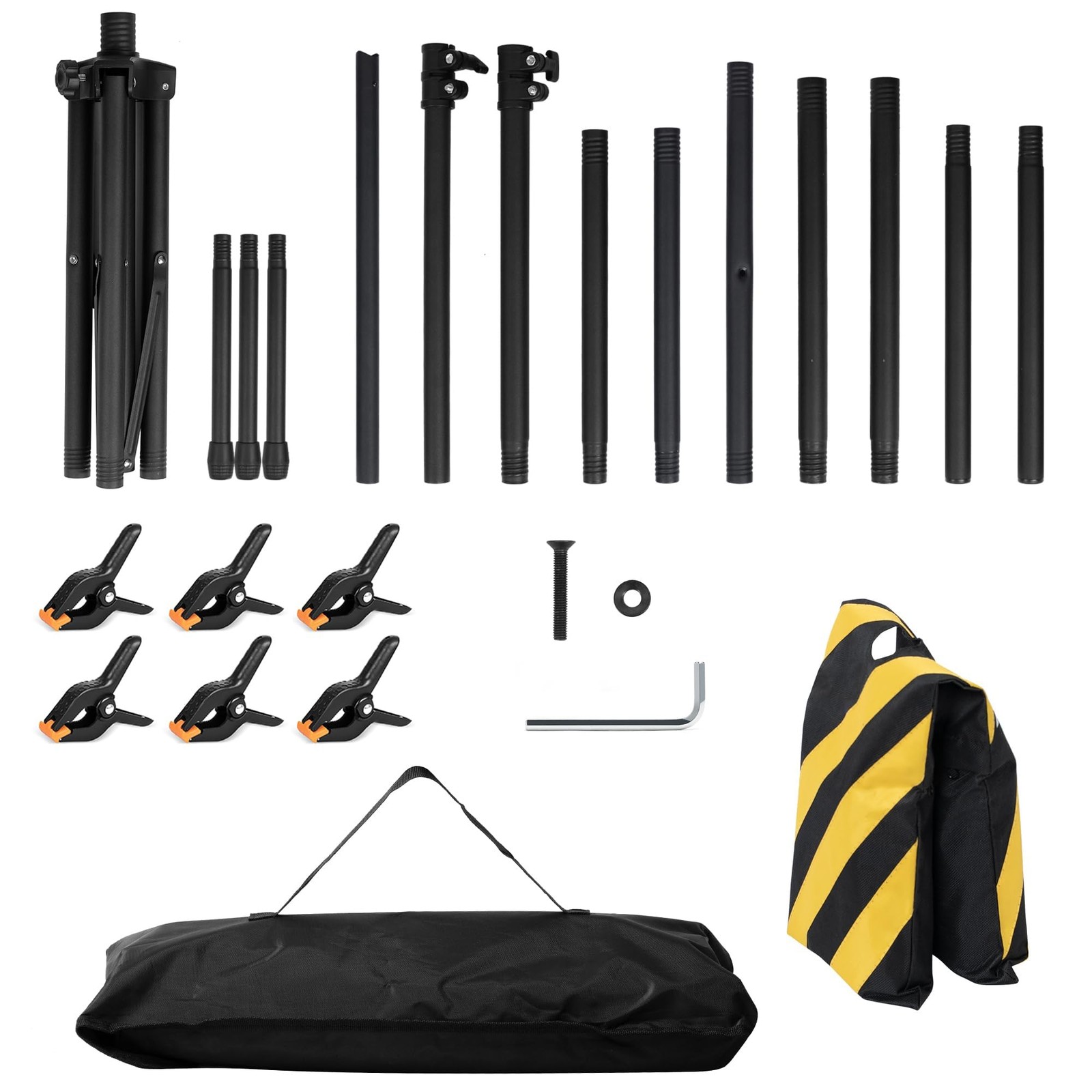 8x5ft T-Shape Backdrop Stand, Adjustable Background Support Stand Kit, Portab…