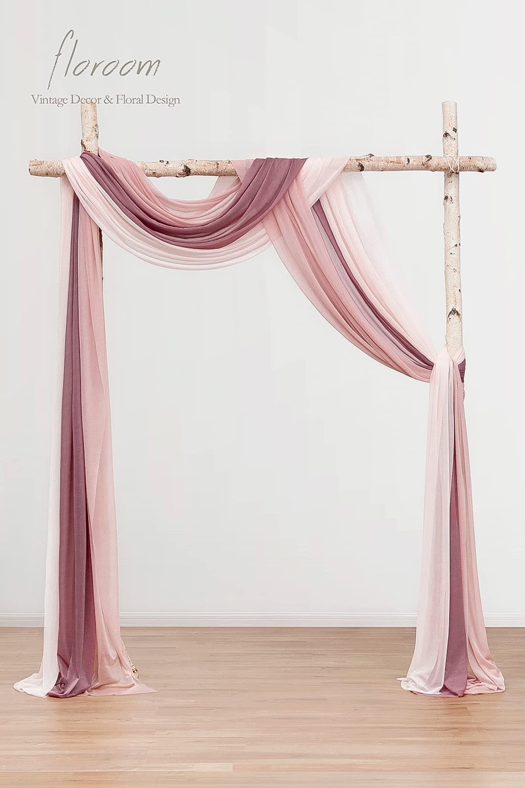 Wedding Arch Draping Fabric 3 Panels 20Ft Chiffon Fabric Drapes Arbor Drapery…