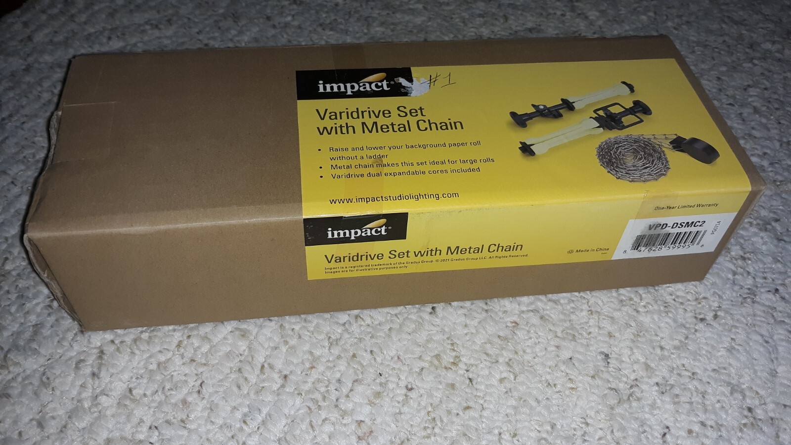 Impact Varidrive Set w/ Metal Chain Backdrop Holder for Photo Background Paper