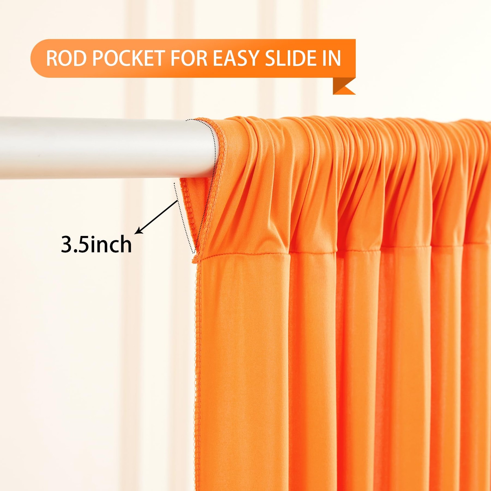 Orange Backdrop Curtains 4 Panels – -Free Polyester Photography Drapes for Ba…