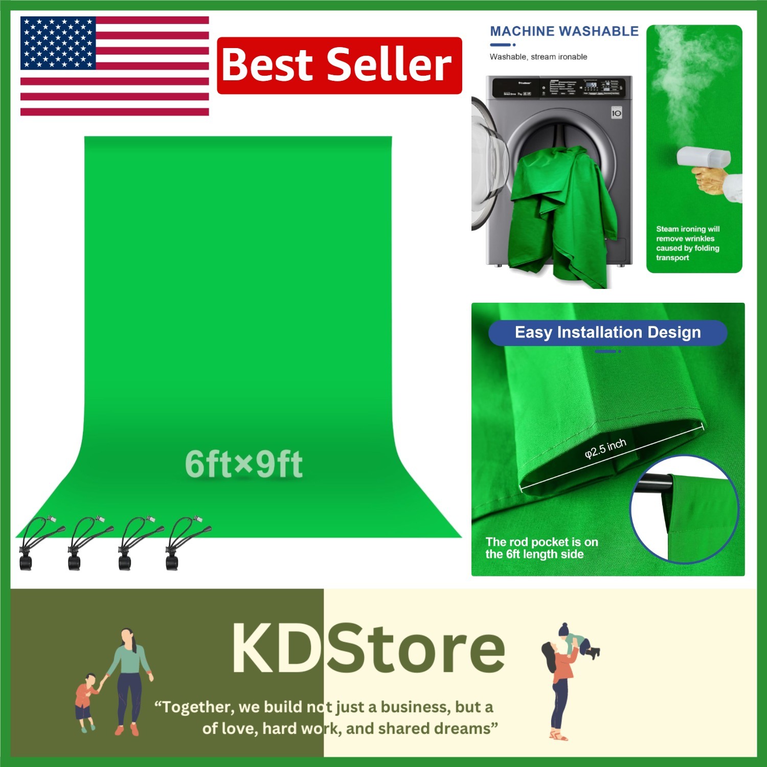 Durable 6×9 Ft Green Screen for Professional Quality Video Streaming & Shooting