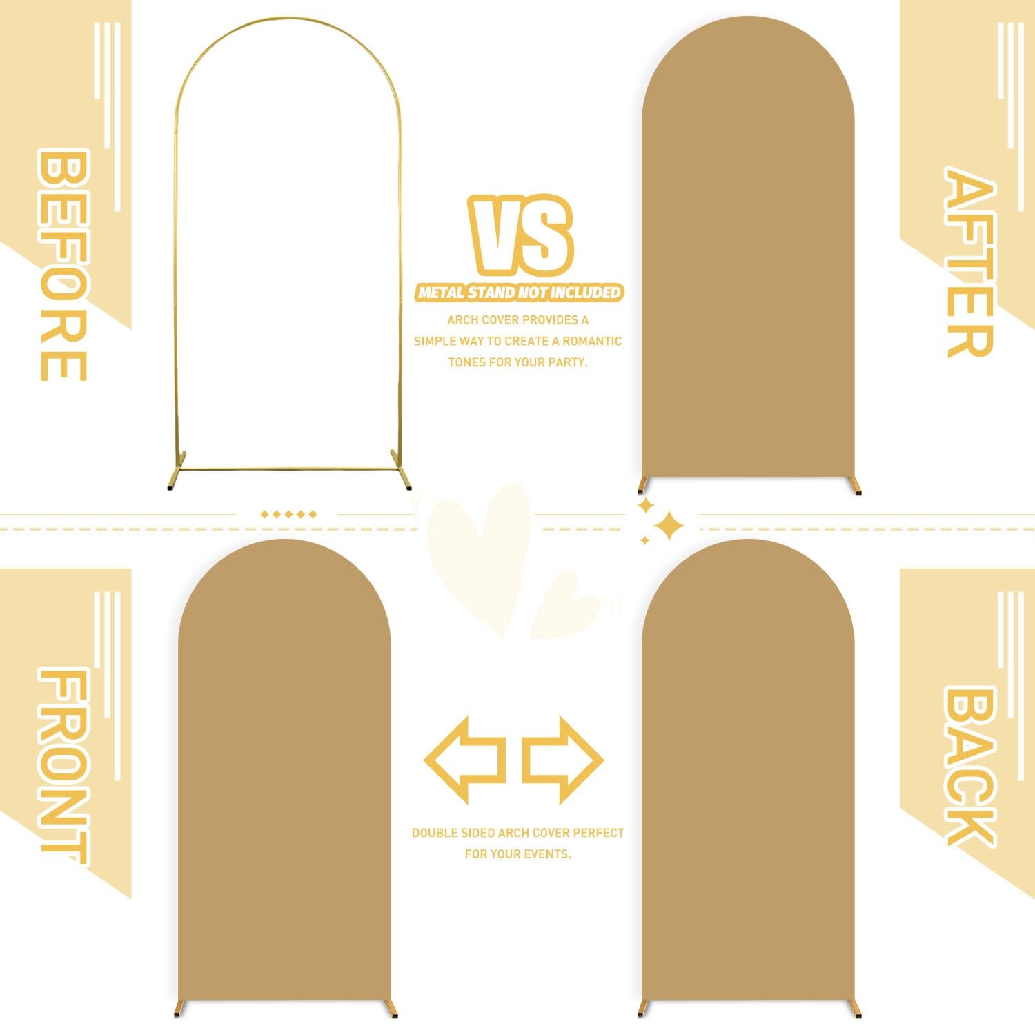 Brown Backdrop Covers Arch Spandex Fitted Arch Cover 7.2FT & 6FT Round Top Ar…