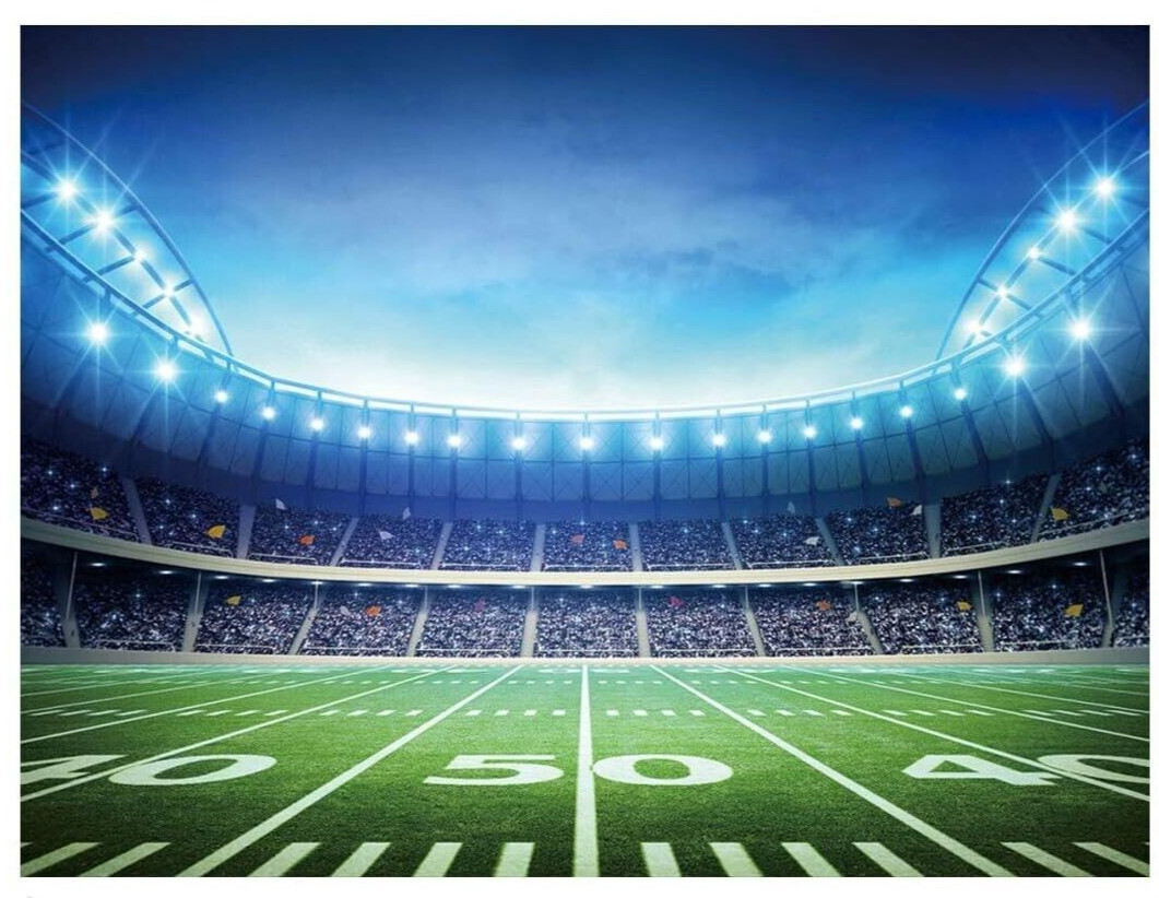 10X8FT Football Field Backdrop Photography Props Auditorium Night Game #A30
