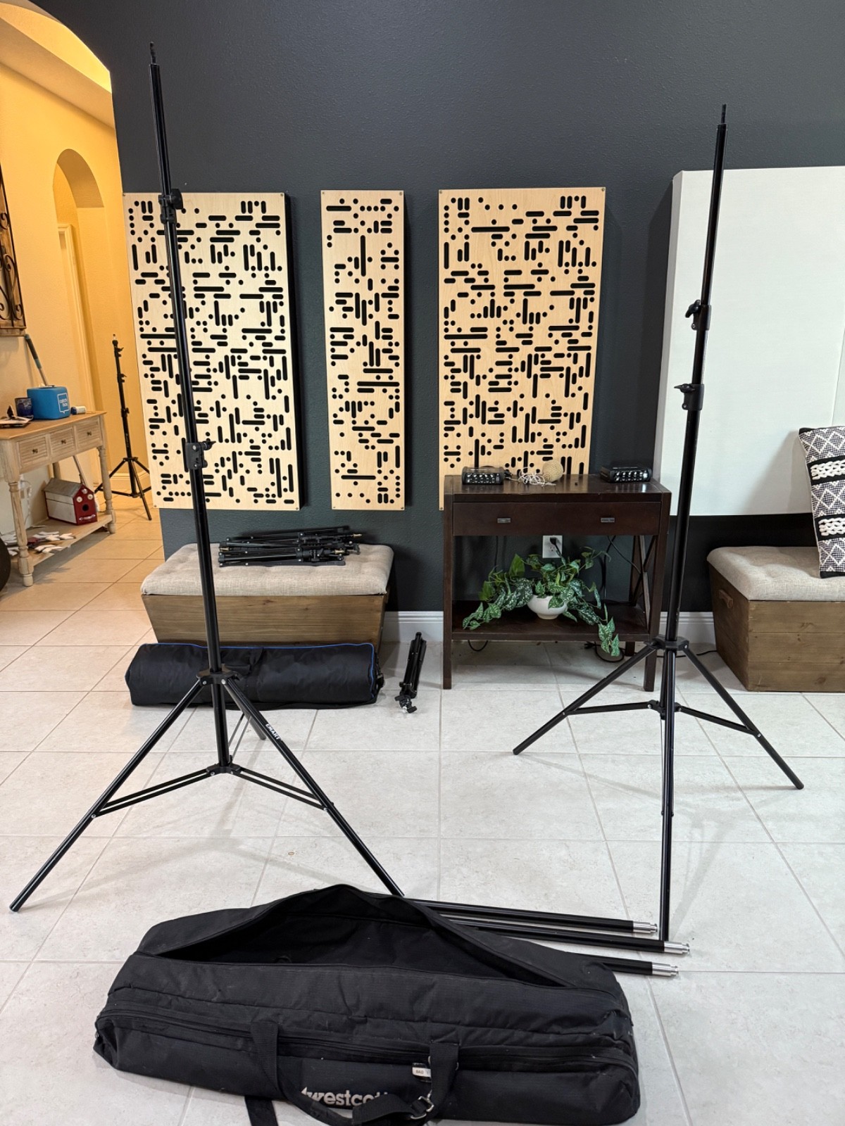 EMART 10×7 FT Adjustable Background Support Stand Kit w/ Westcott Carry Bag