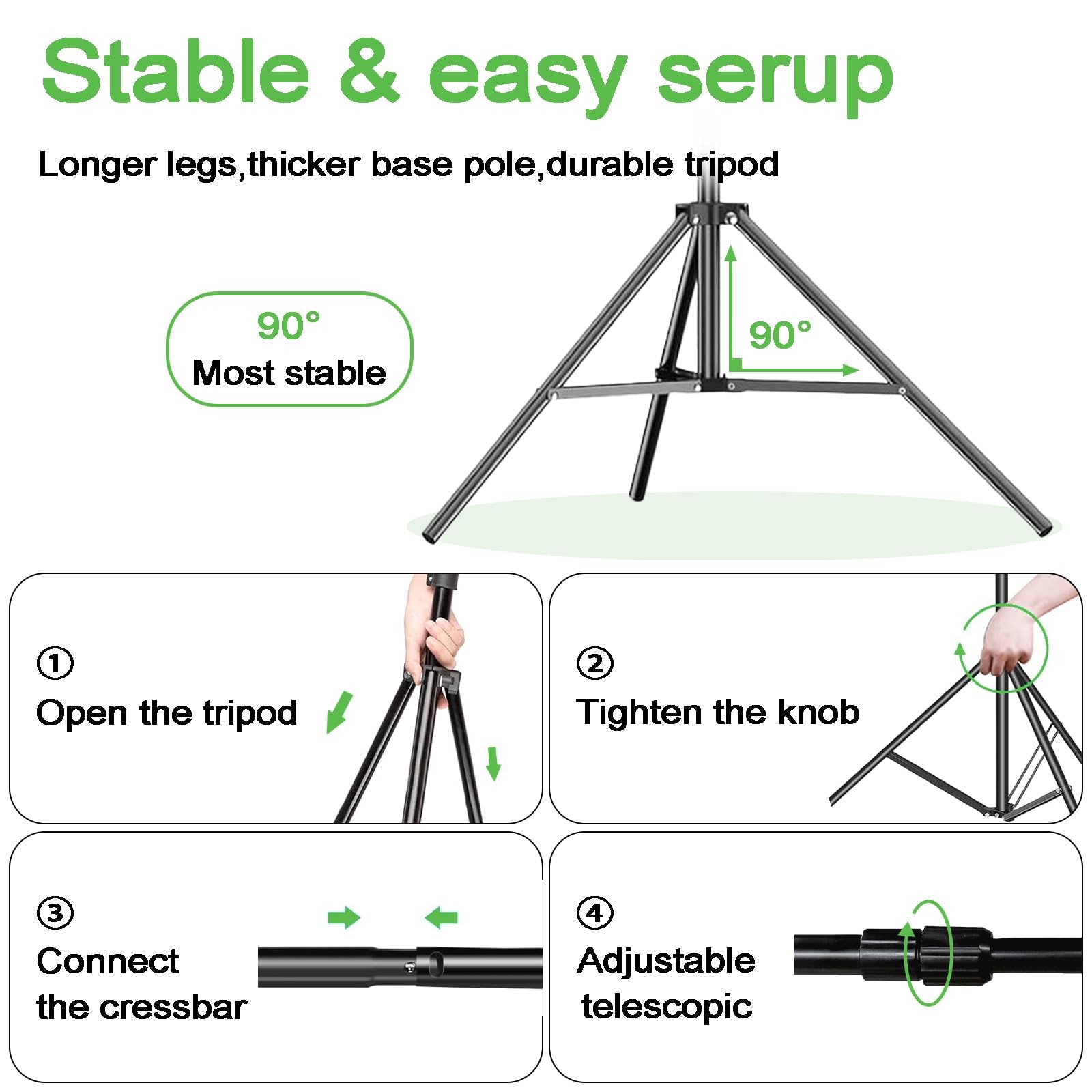 Green Screen Backdrop Kit 10×6.6ft with Tripod Stand, Chroma Key Background S…