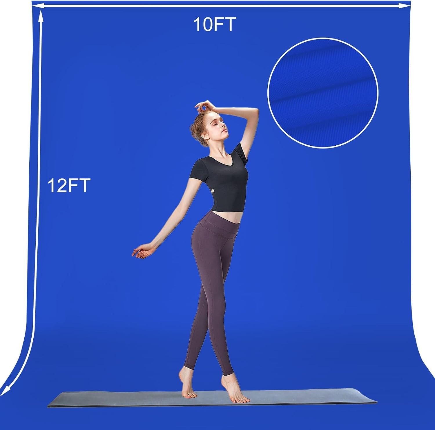 Professional 10x12ft Royal Blue Backdrop – Easy to Clean & Wrinkle-Resistant