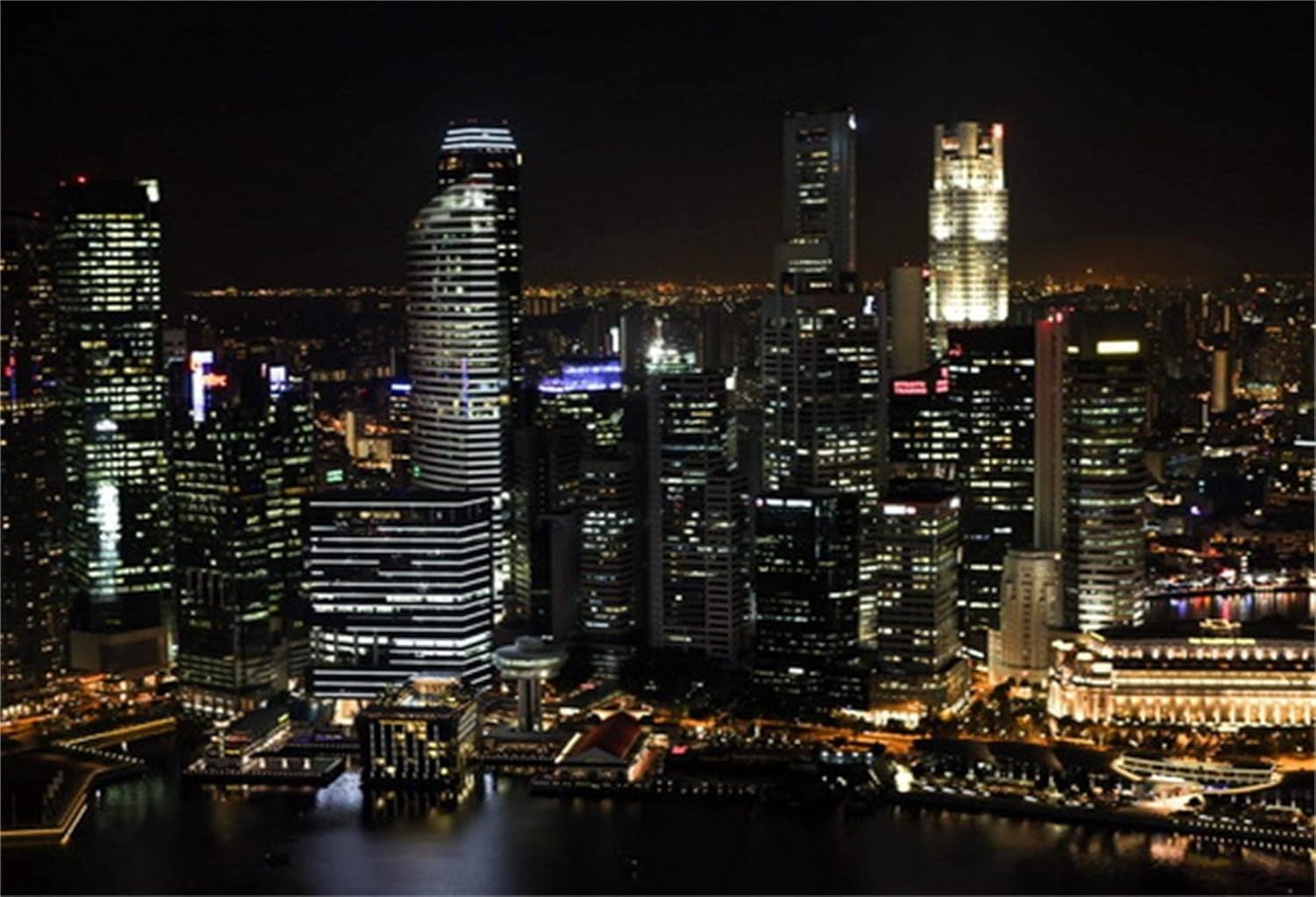 Laeacco 7x5ft Aerial View Famous Big City Backdrop for 7x5FT, Black