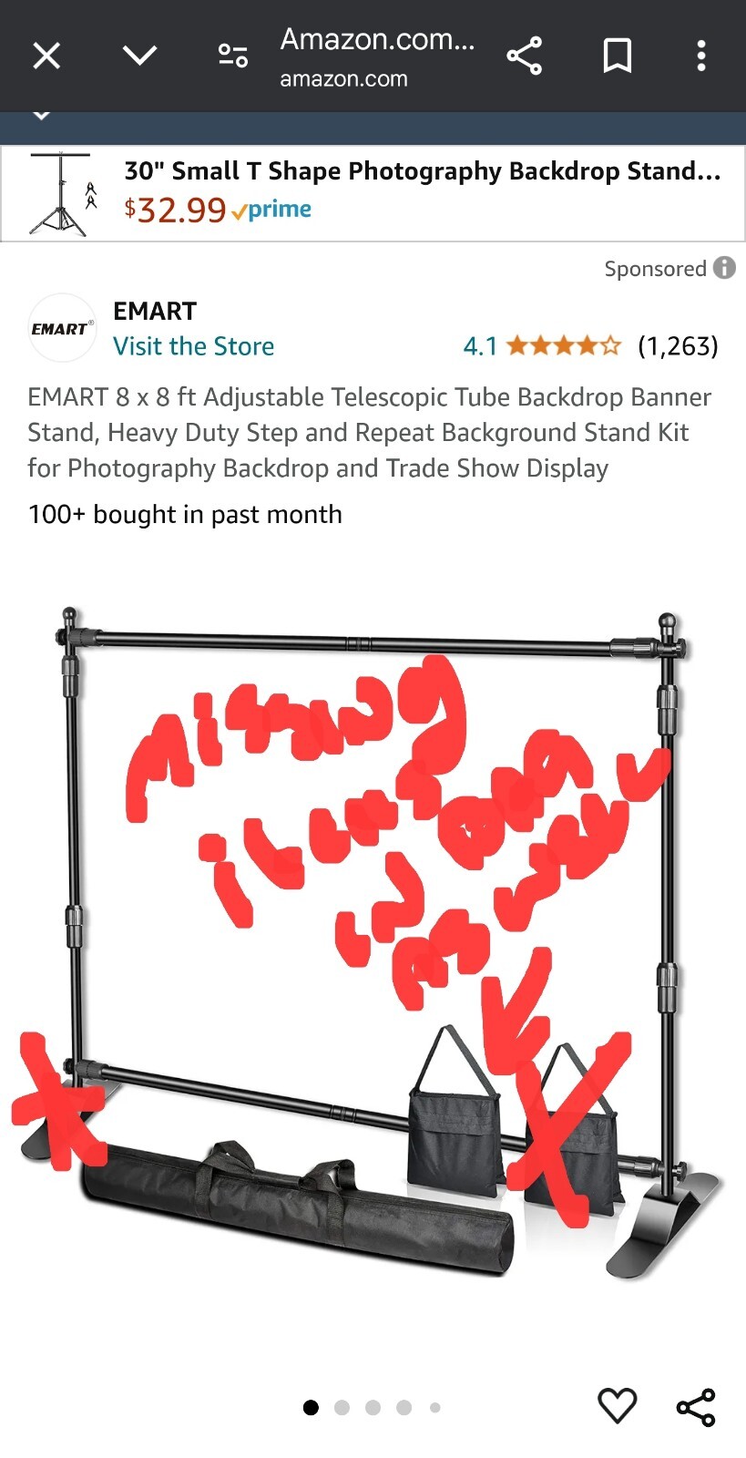 8x8ft Adjustable Telescopic Aluminum Backdrop Banner Stand for Photography an…