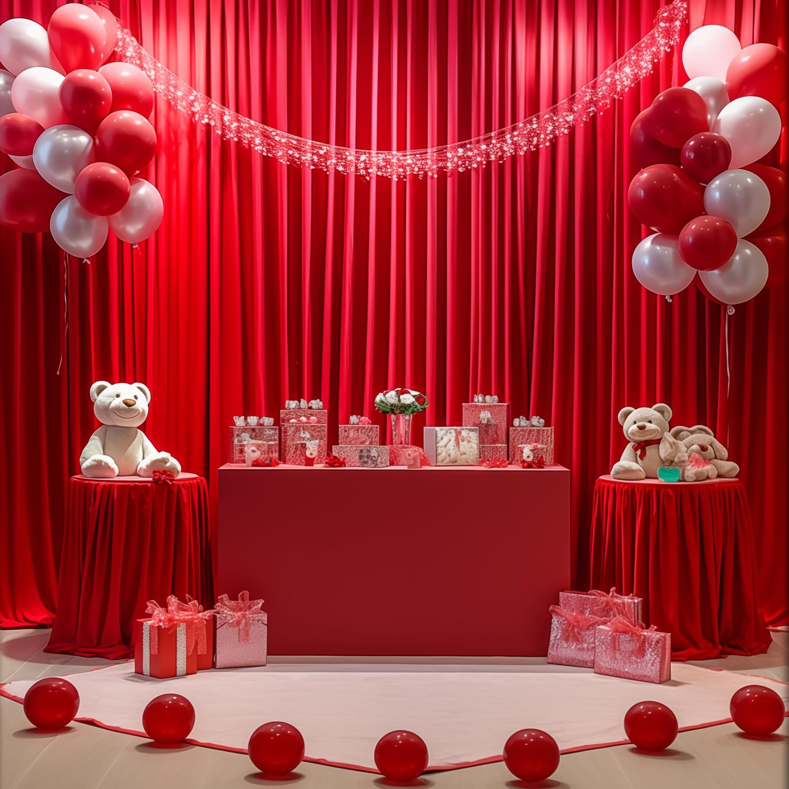 Red Backdrop Curtains 8x10ft 2 Panels Wrinkle Free Photo Background Drapes