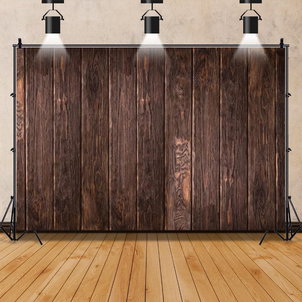 8x6ft Brown Wooden Board Wall Photography Background Rustic Wood Photo Backdrop