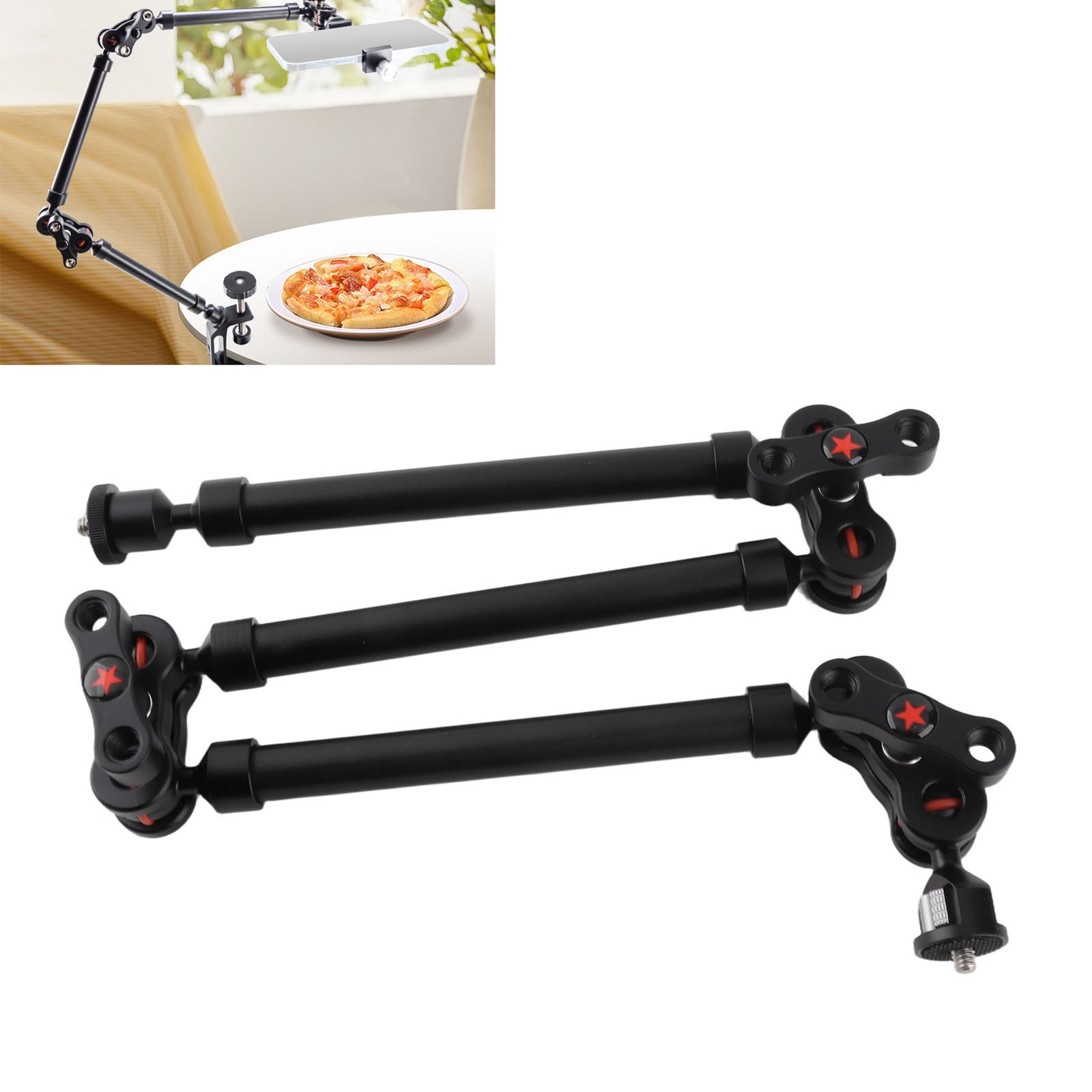 755mm Universal Arm Stand 3 Sections Adjustable Photography Extension Support