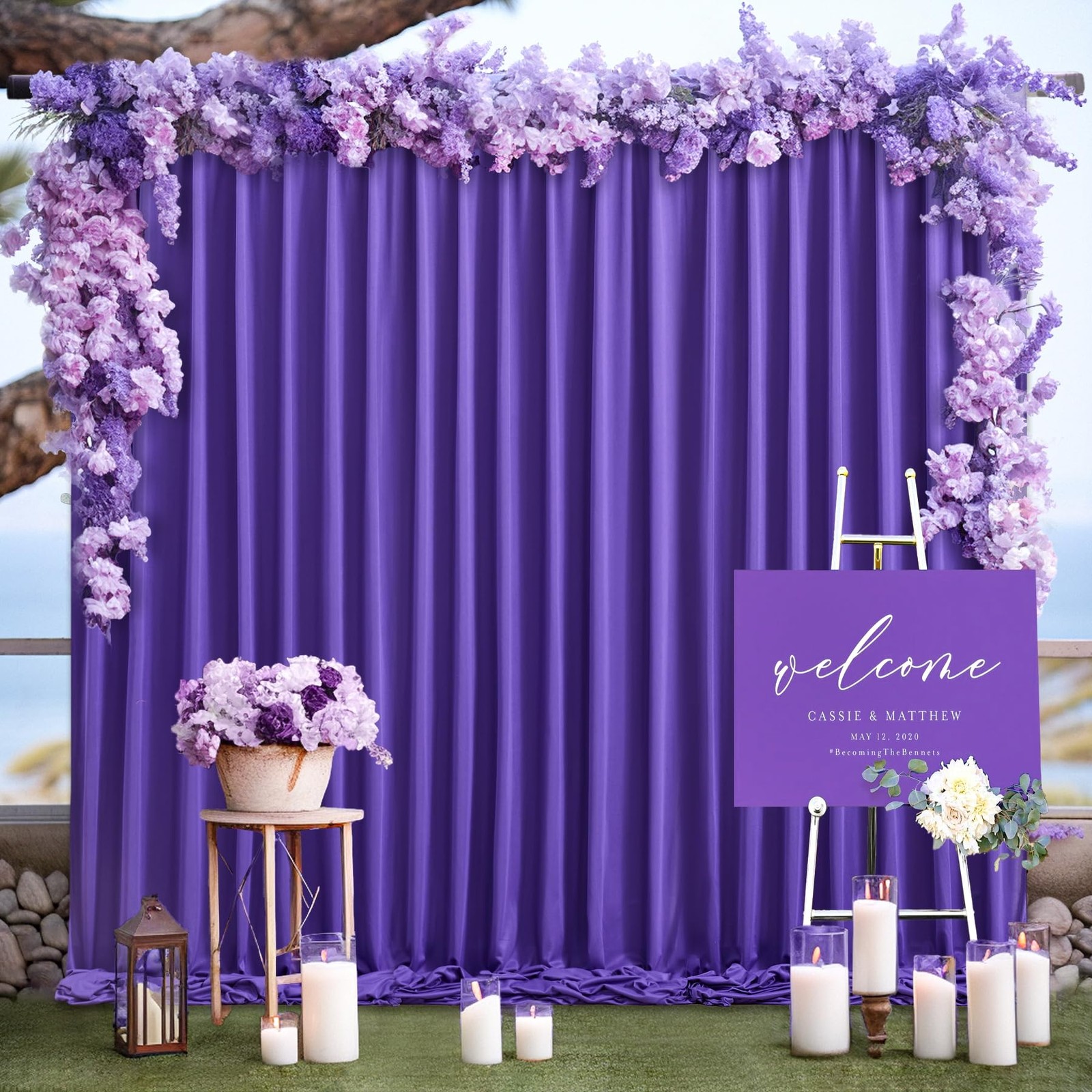 Purple Backdrop Curtains 2 Panels–Free Purple Curtains Polyester Photography…