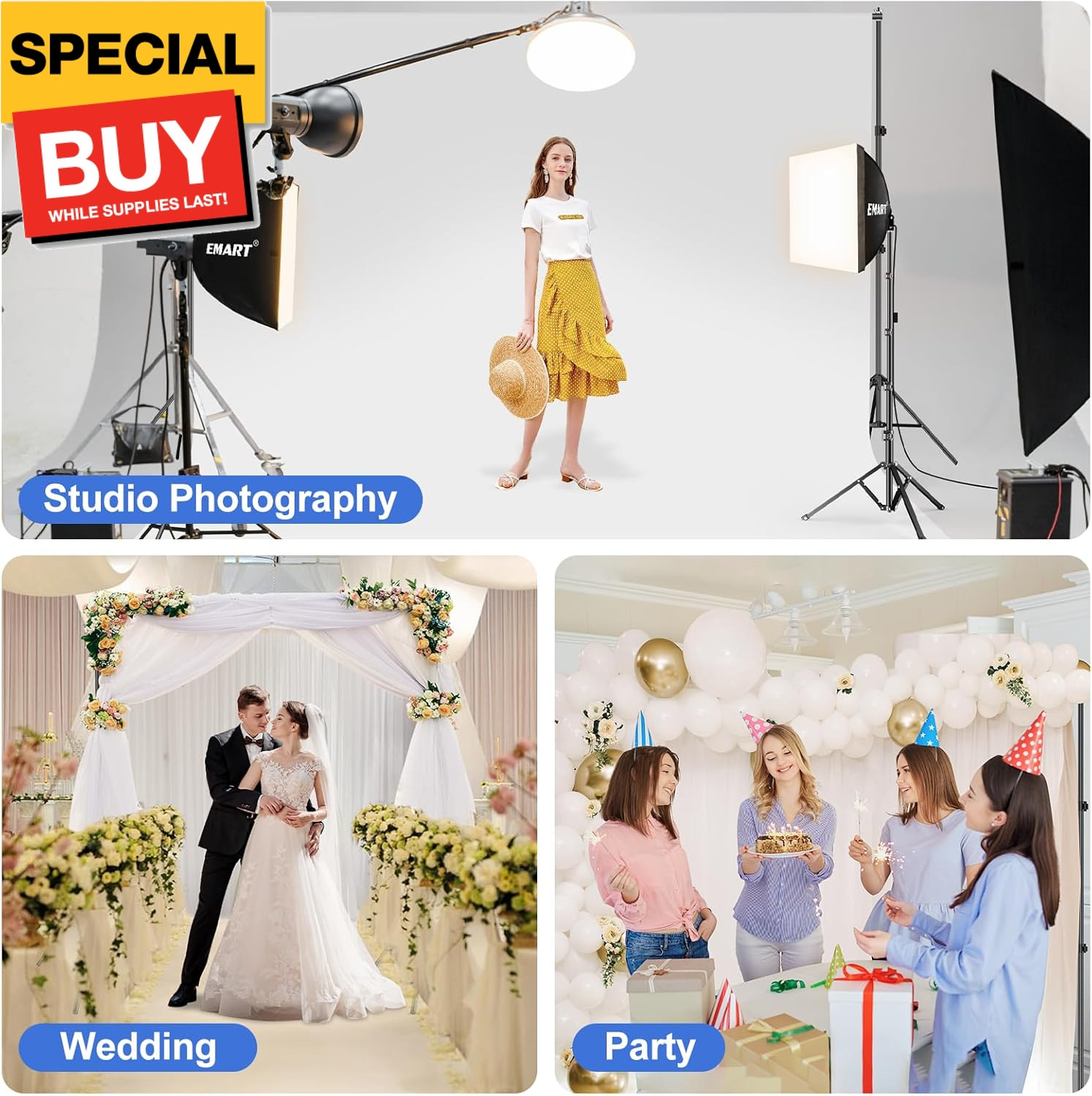 Backdrop Stand 10x7ft(WxH) Photo Studio Adjustable Background Stand Support kit