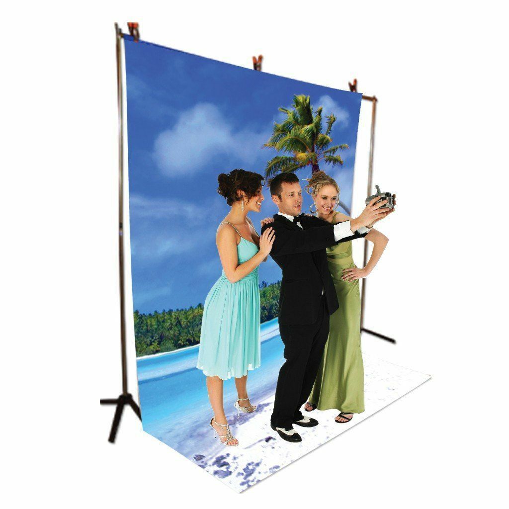 Tropical Beach Vinyl Photography Backdrop – 8’x10′ or 8’x14′
