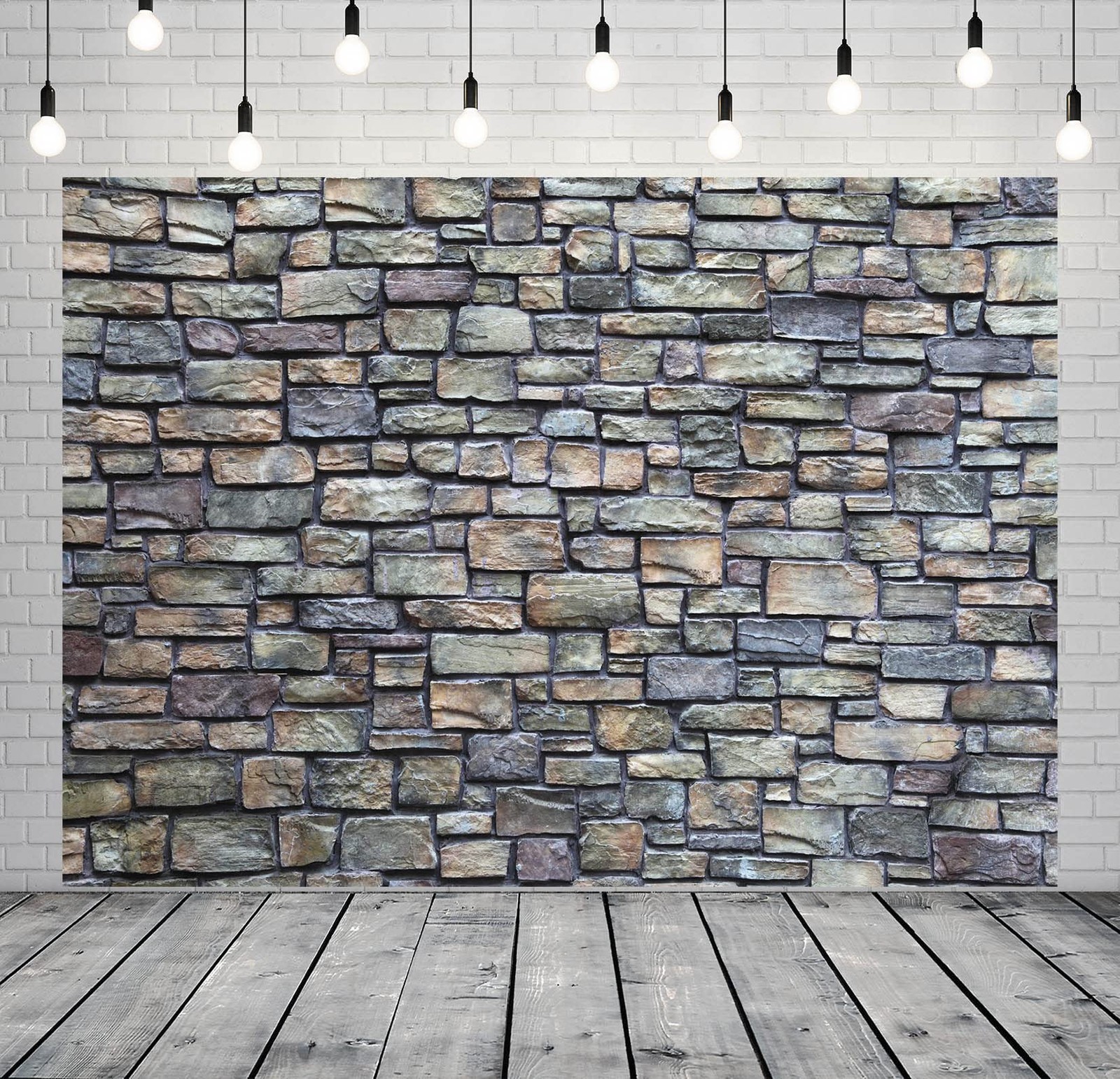 BELECO 7x5ft Fabric Vintage Stone Wall Backdrop Rock 7x5FT, N5-a13792