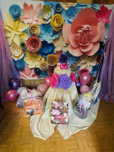 Paper Flower Backdrop for Mother’s Day Colorful Flowers Paper Wall Photography