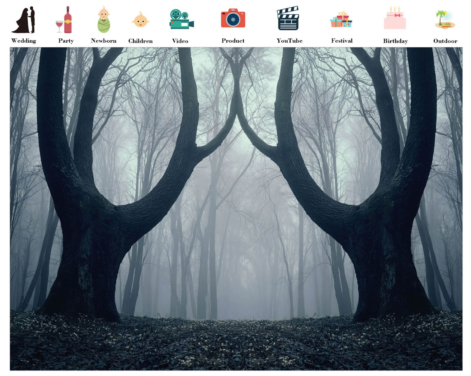 10x8ft Spooky Wood Autumn Dead Leaf Spooky Forest Background for Photography