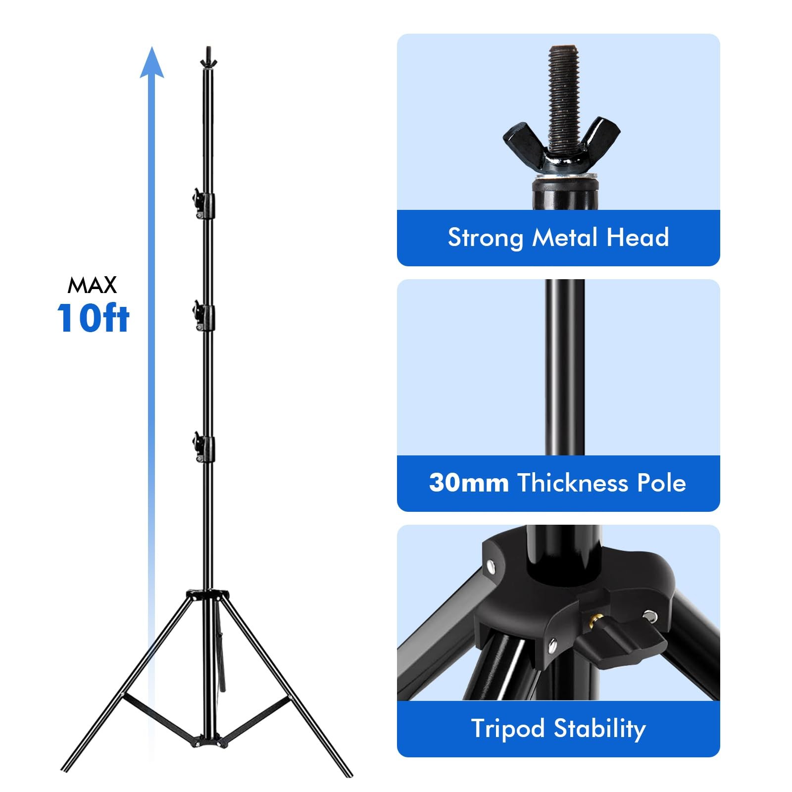 Photo Video Studio 30ft (Wide) x 10ft (Tall), Degree Crossbar Rotatable, Angl…