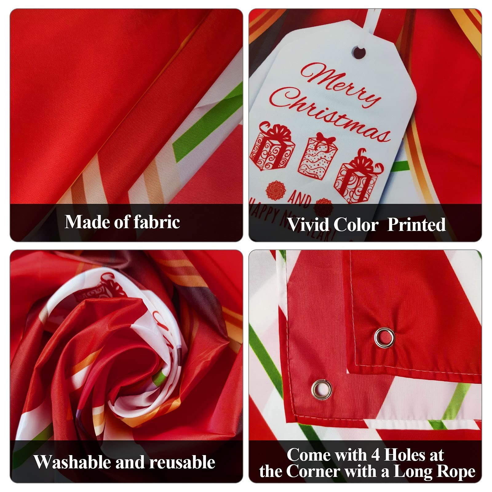 Christmas Door Cover Decoration Merry Box Bowknot Photography One Size, Red