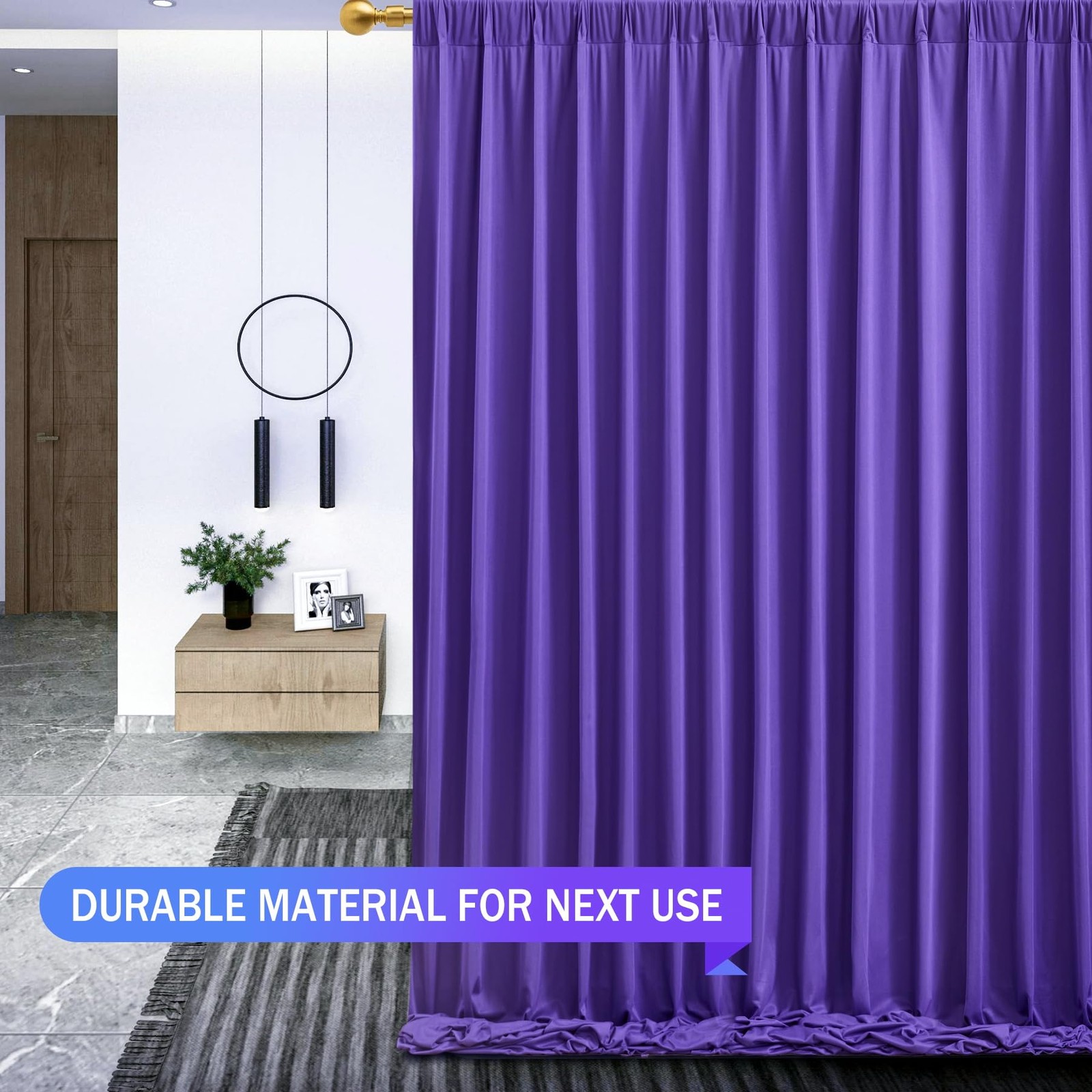 Purple Backdrop Curtains 2 Panels–Free Purple Curtains Polyester Photography…