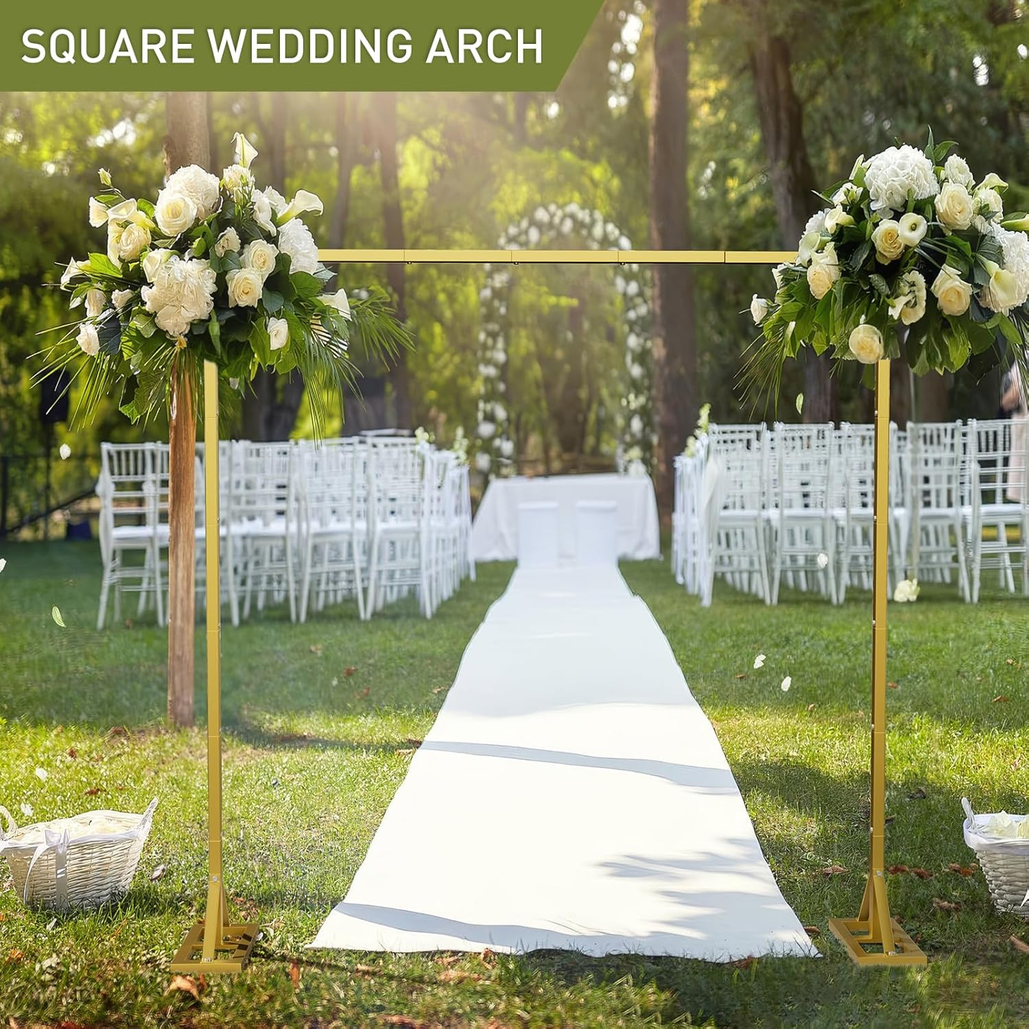 8.2FT Adjustable Backdrop Stand Kit – Square Wedding Arch & Balloon Arch for Pho