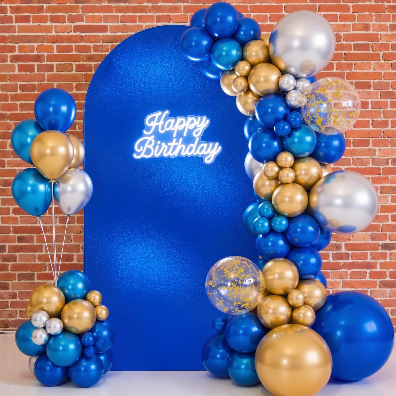 Shimmer Royal Blue Arch Backdrop Cover 7.2ft,Glitter Spandex Fitted Chiara Co…