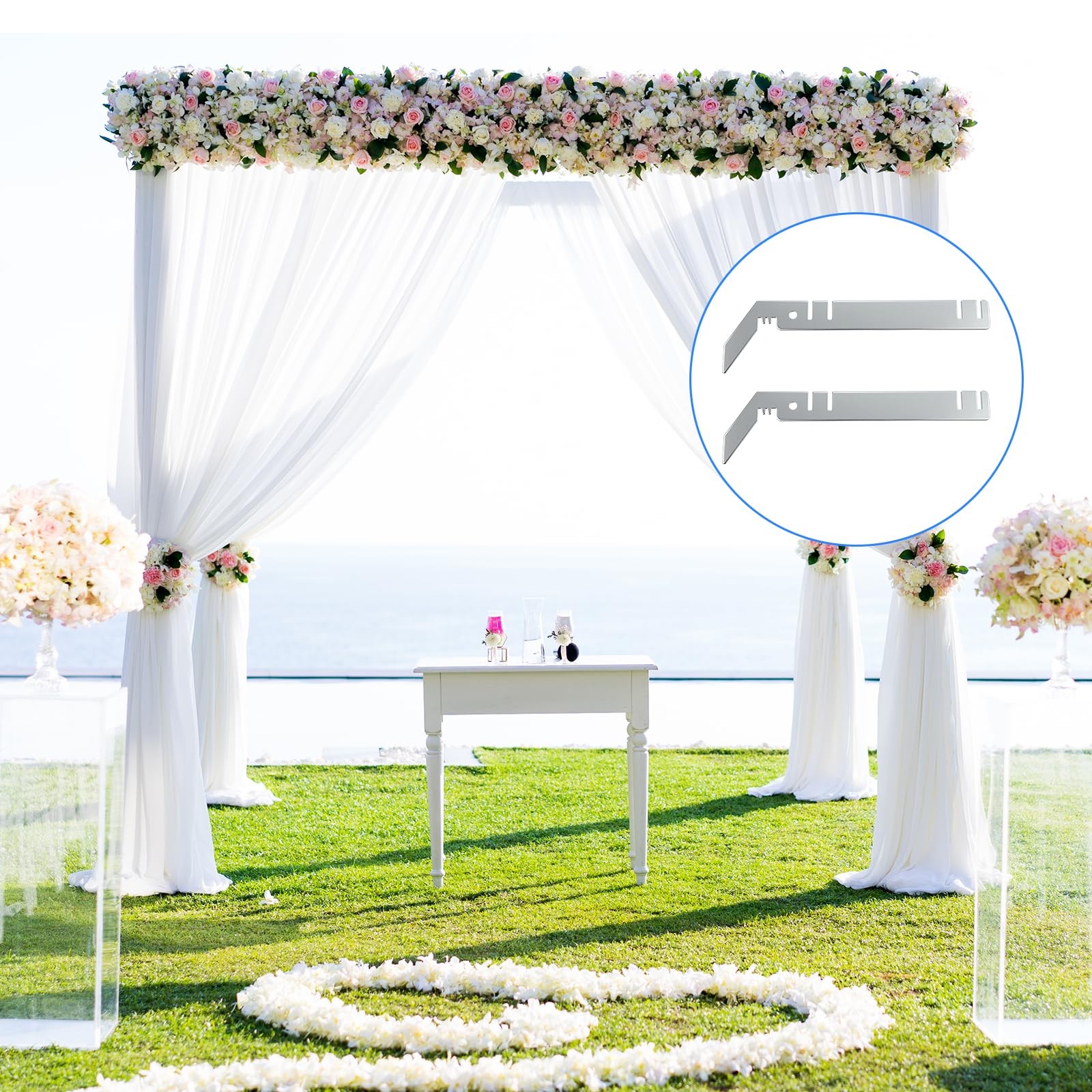 4 PCS 9Inch Double Crossbar Valance Hangers For Backdrop Stand Wedding Arch