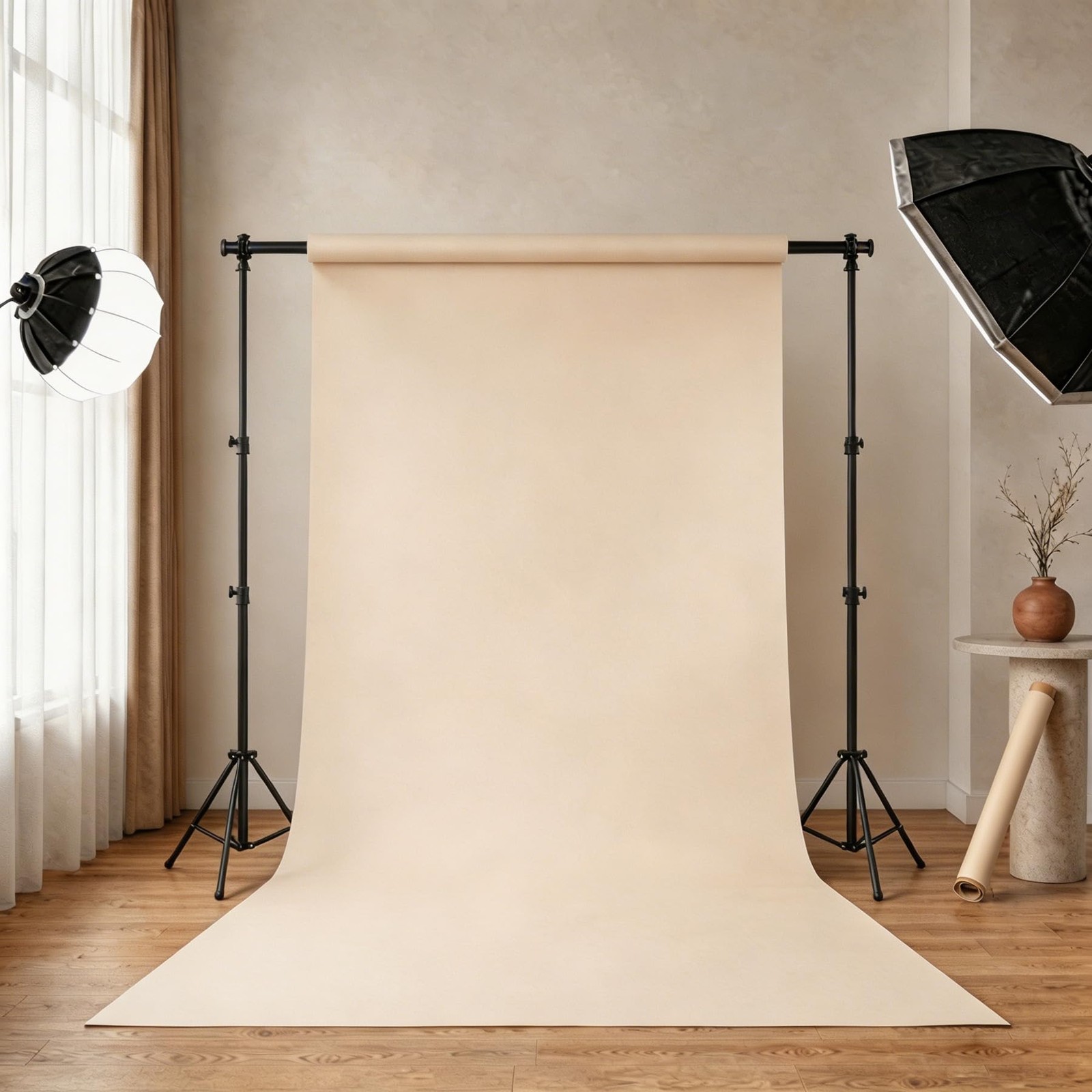 LWAIZSM Seamless Paper Backdrop for Photography, 107”x32.8′, Ivorine