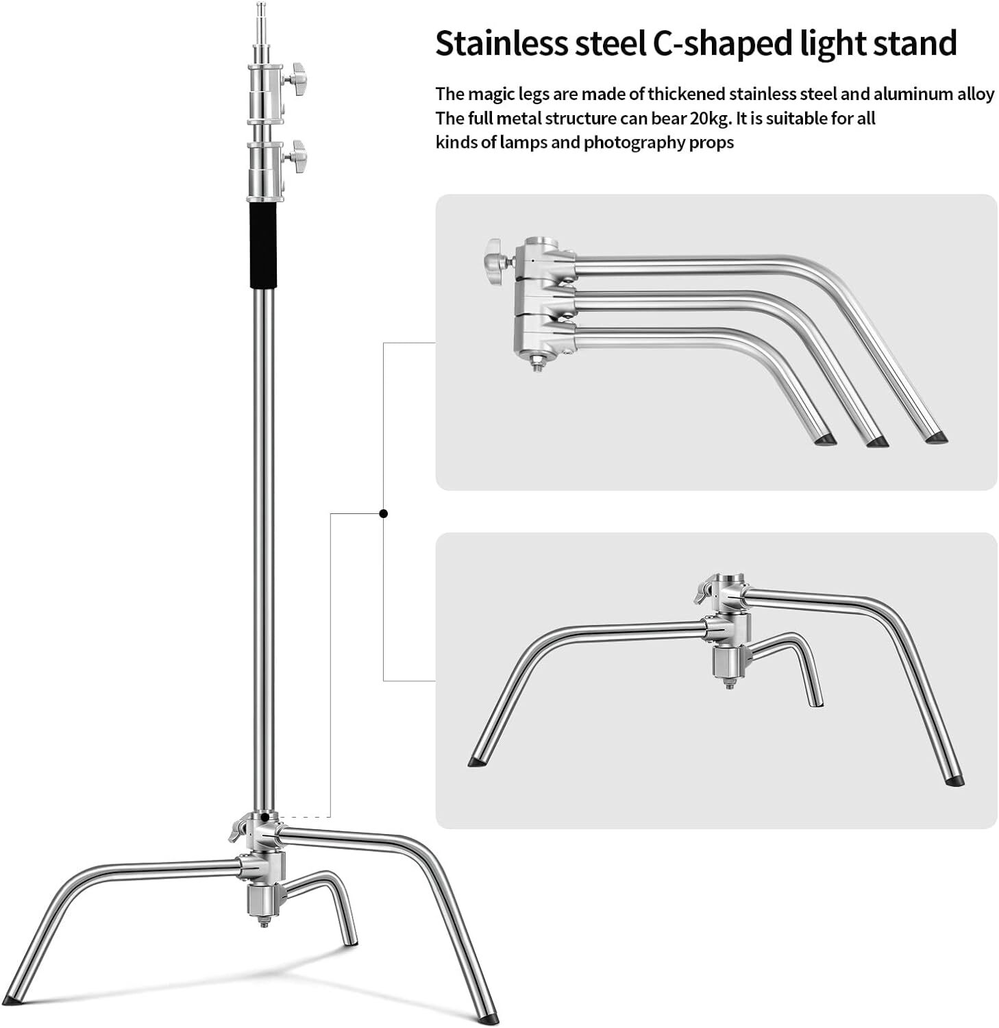 10x 10ft Heavy Duty Backdrop C Light Stand Photography Background Photo Kit