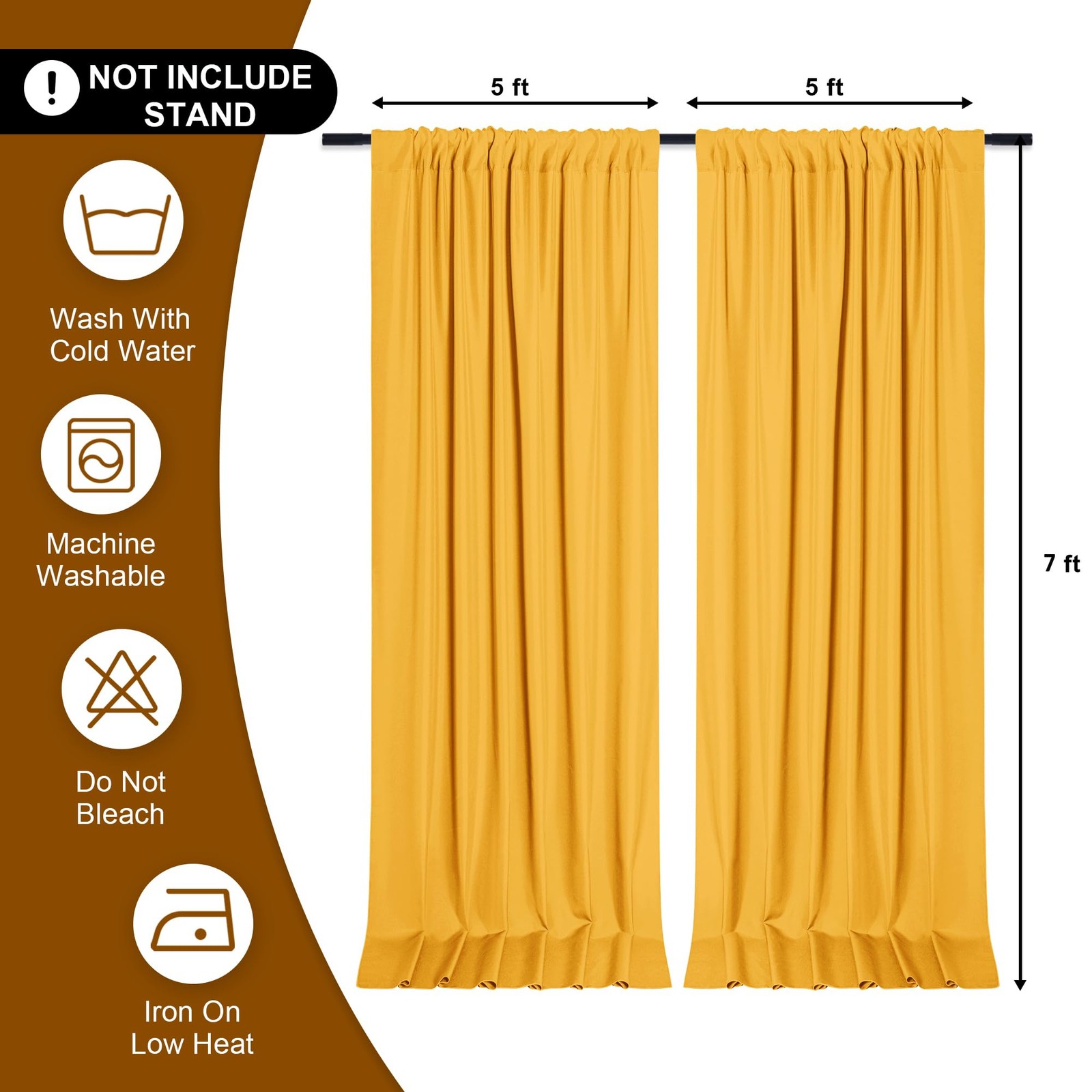 10×7 Ft Backdrop Curtains Party Photography Drapes Rod Pocket Wedding Decor Org