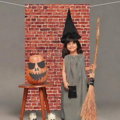 Brick Wall Backdrop Halloween Red Brick Wall Backdrop Decorations for Birthday