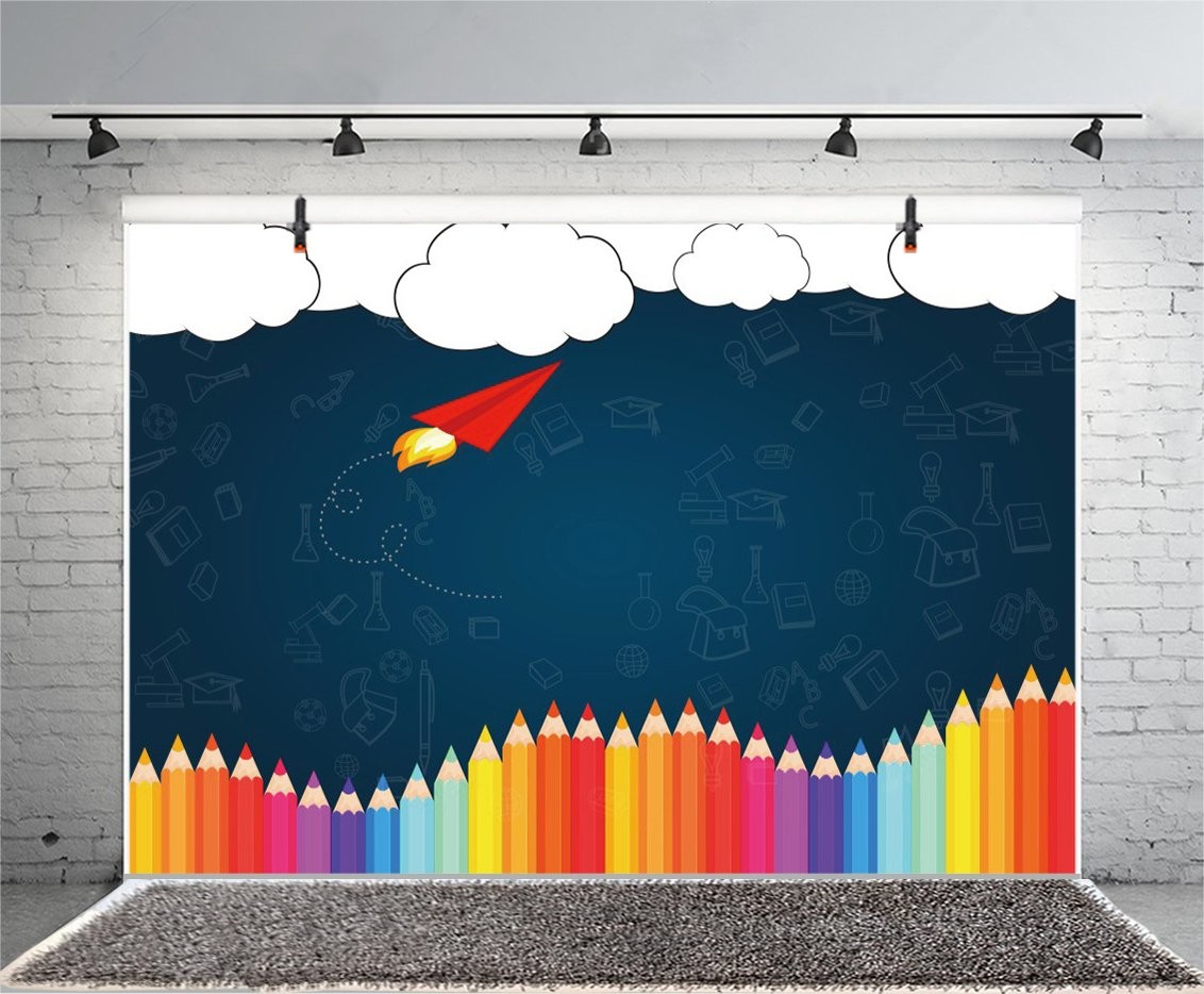 Welcome Back to School Photography Background 6x4ft Old Classroom Chalk Board