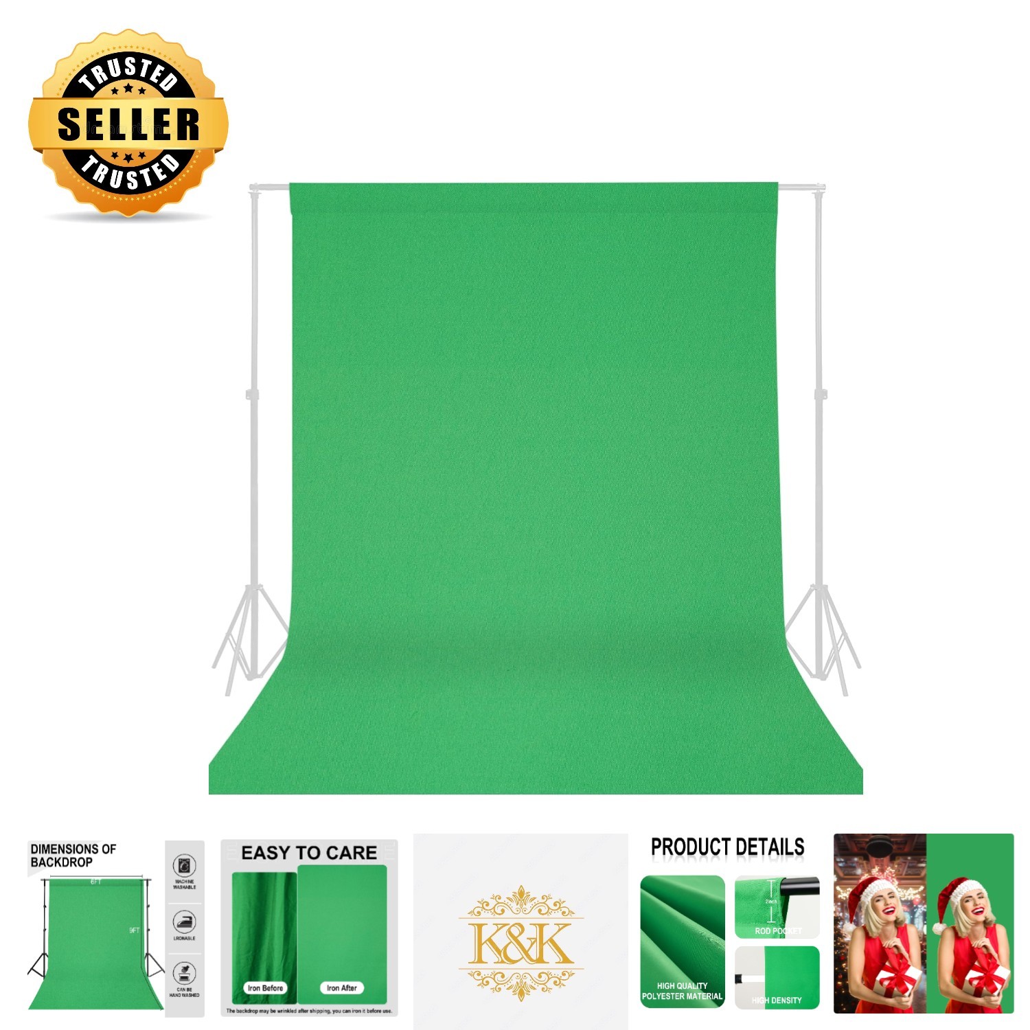 6FTx9FT Green Screen Backdrop for Professional Photoshoots and Videography