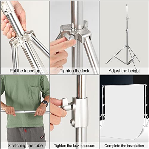 Stainless Steel Backdrop Stand 9.5ftx10ft Photo Stand for 9.5x10ft Silver