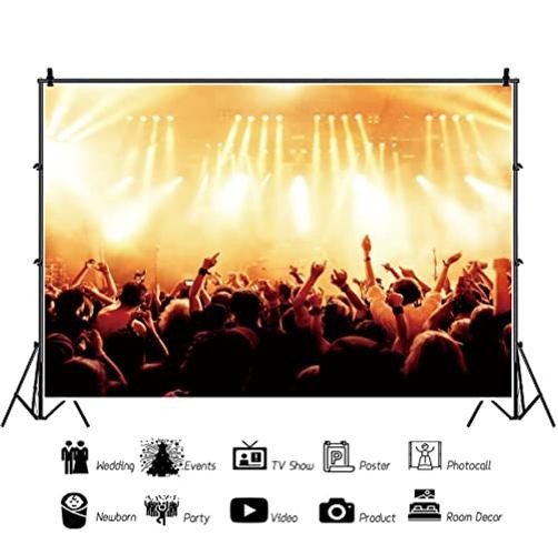 Stage Spotlight Backdrop Concert Live Plateform Background Rock Star 5x3ft