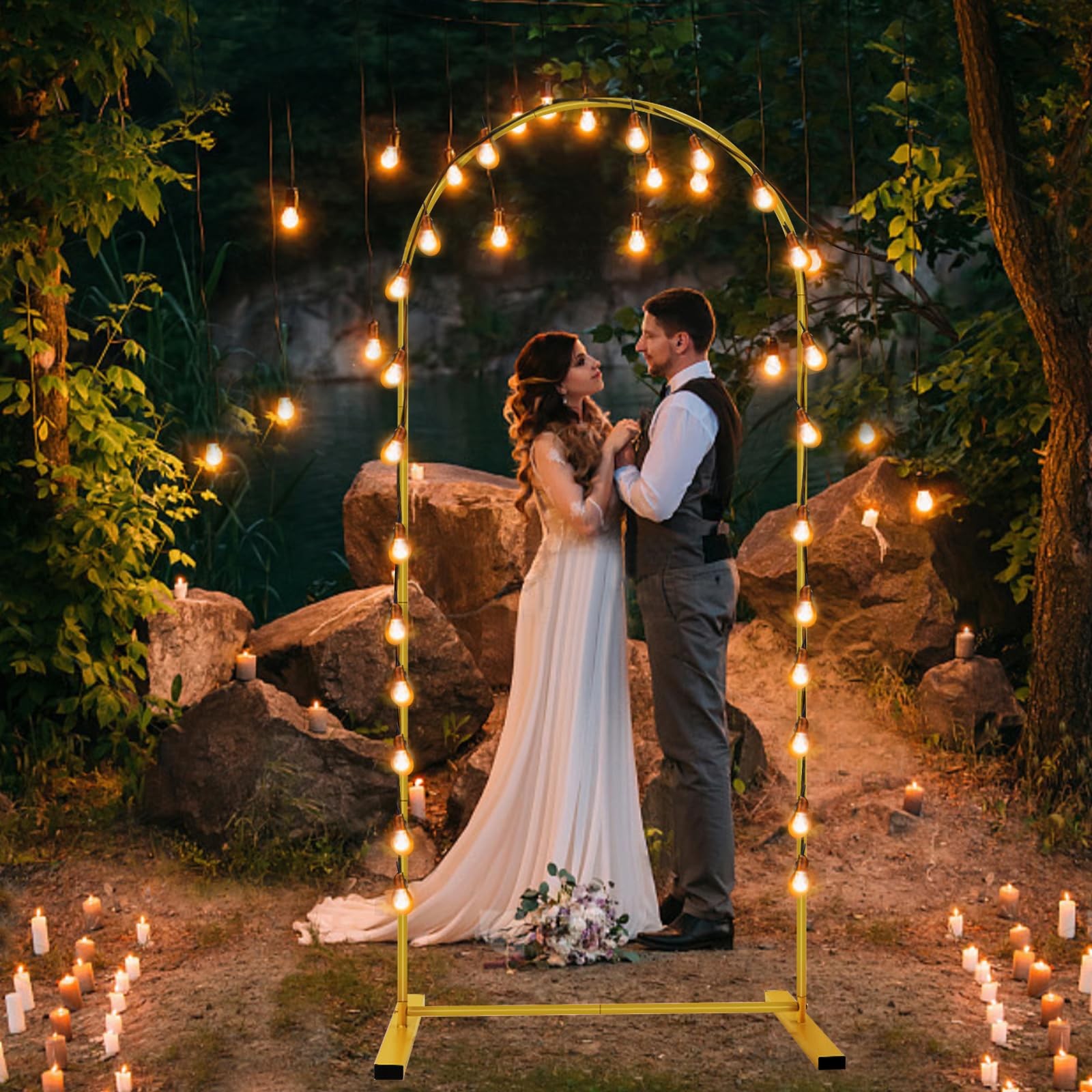 6 FT Metal Arch Backdrop Stand, Wedding Arch Frame for Parties, Birthday, Bab…