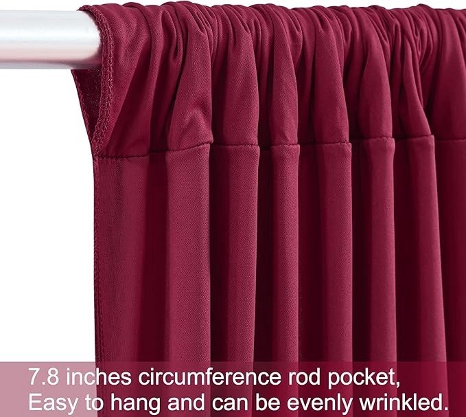 Burgundy Backdrop Curtains 2 Panel 5ft x 12ft Backdrop for Wedding Birthday P…